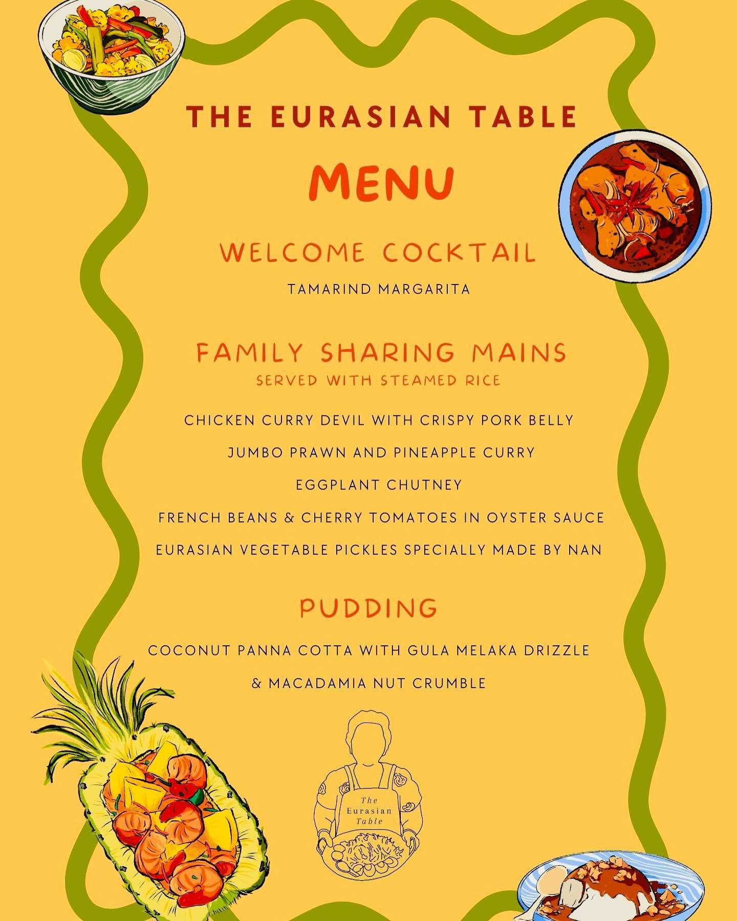 Experience an exclusive one-night only celebration of Eurasian flavors with @timrosswatson and myself, drawing inspiration from my 91-year-old Grandma&rsquo;s authentic Singaporean Eurasian recipes infused with modern twists. 

Join us for our Supper