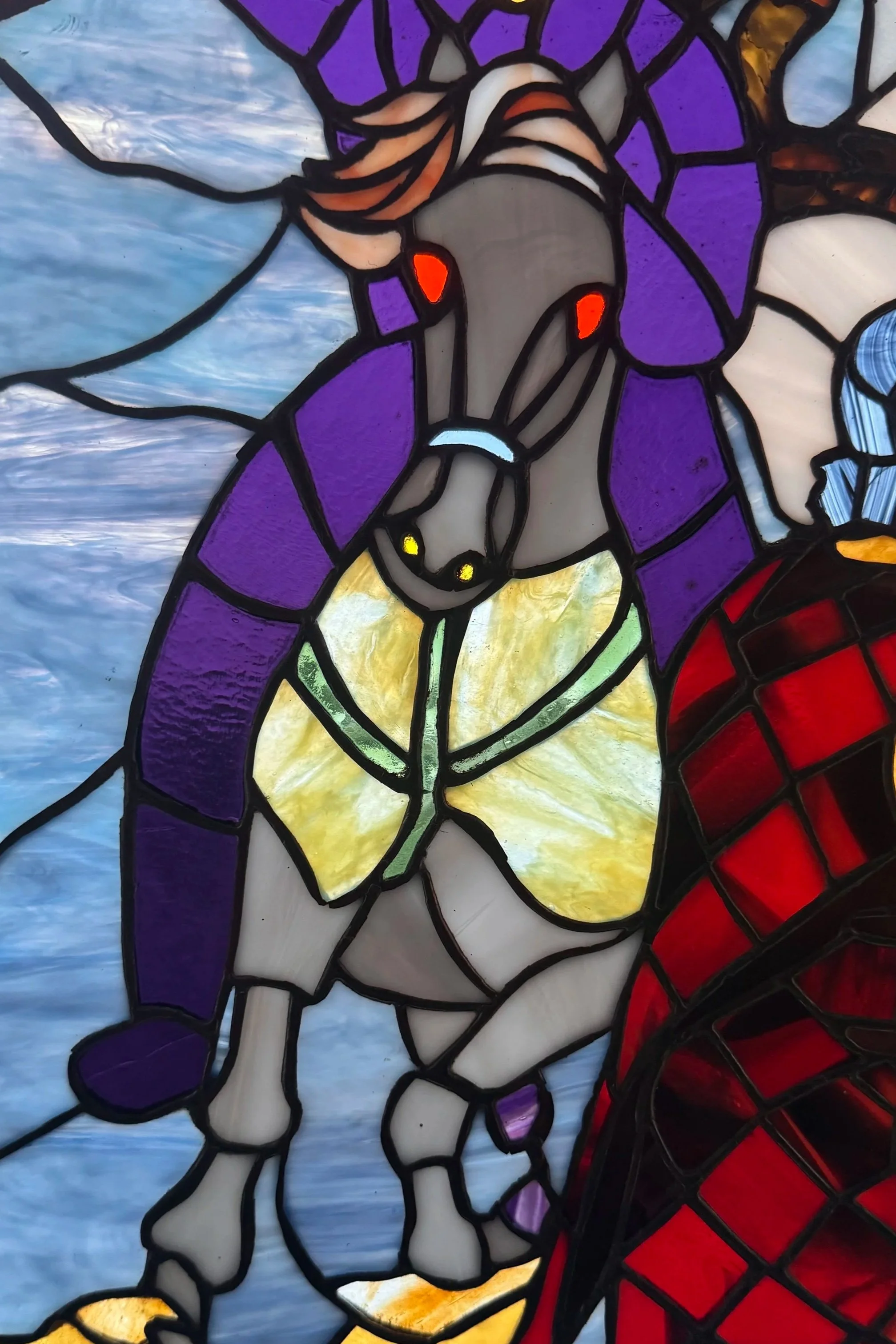 Dragon Queen charging, armored horse