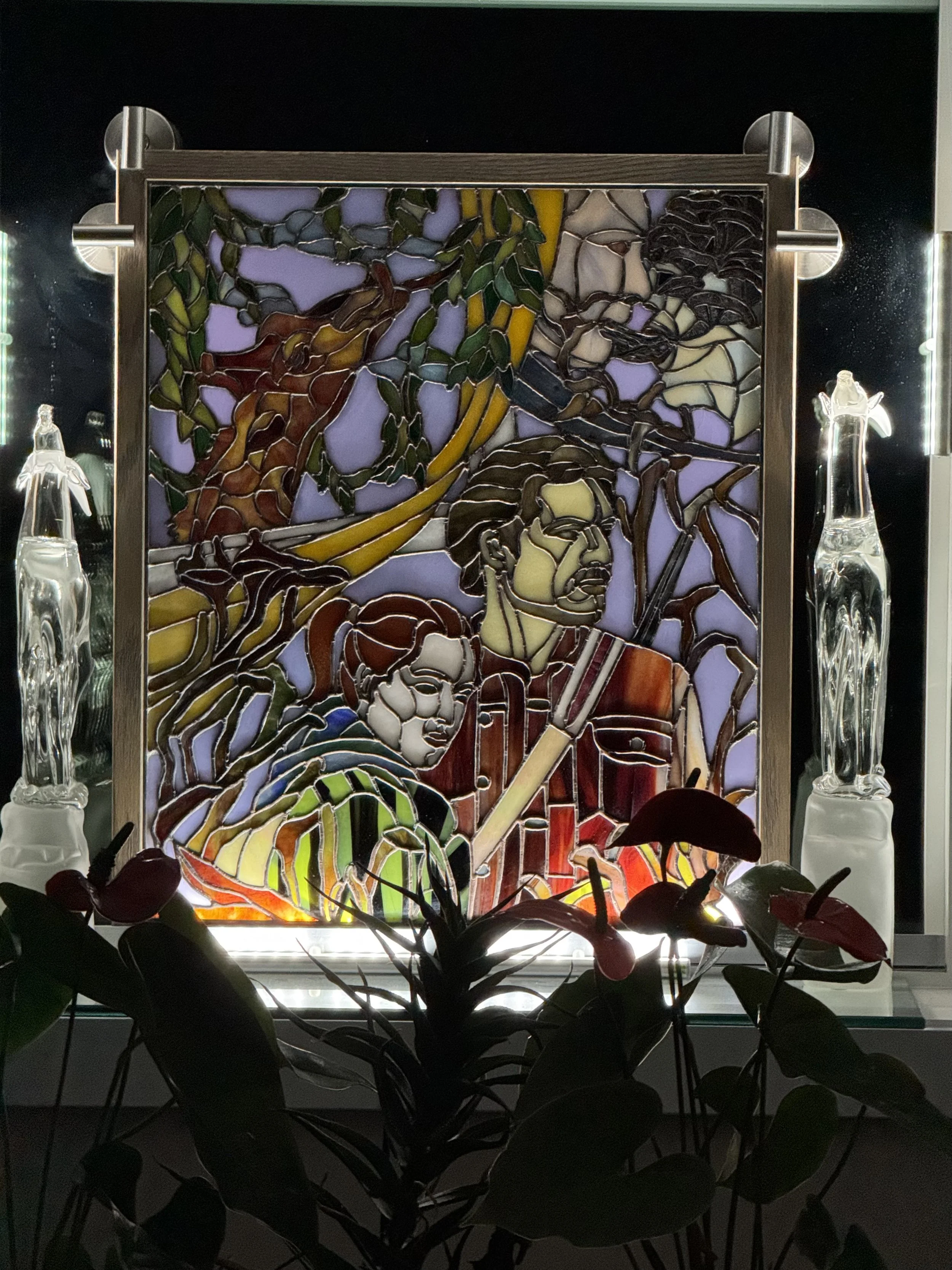 Survival at night, led front lit