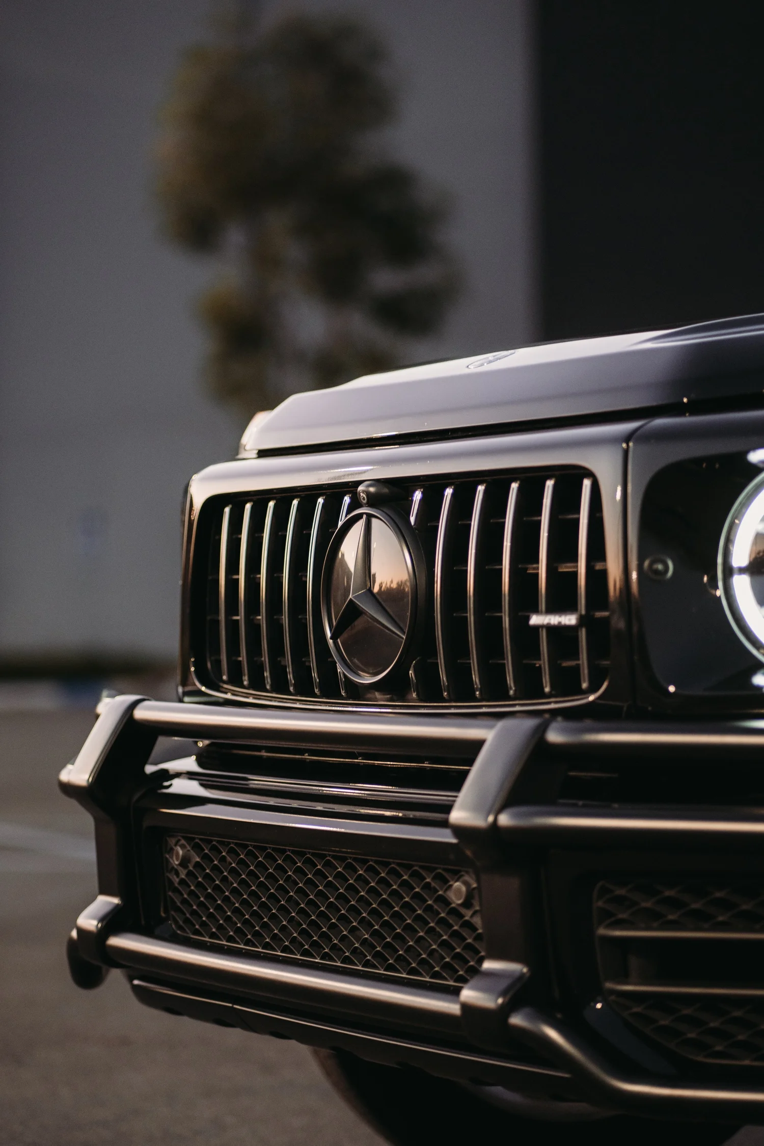 Mercedes-AMG G 63 after Paint Protection Film (PPF) and Blackout Package, direct front view