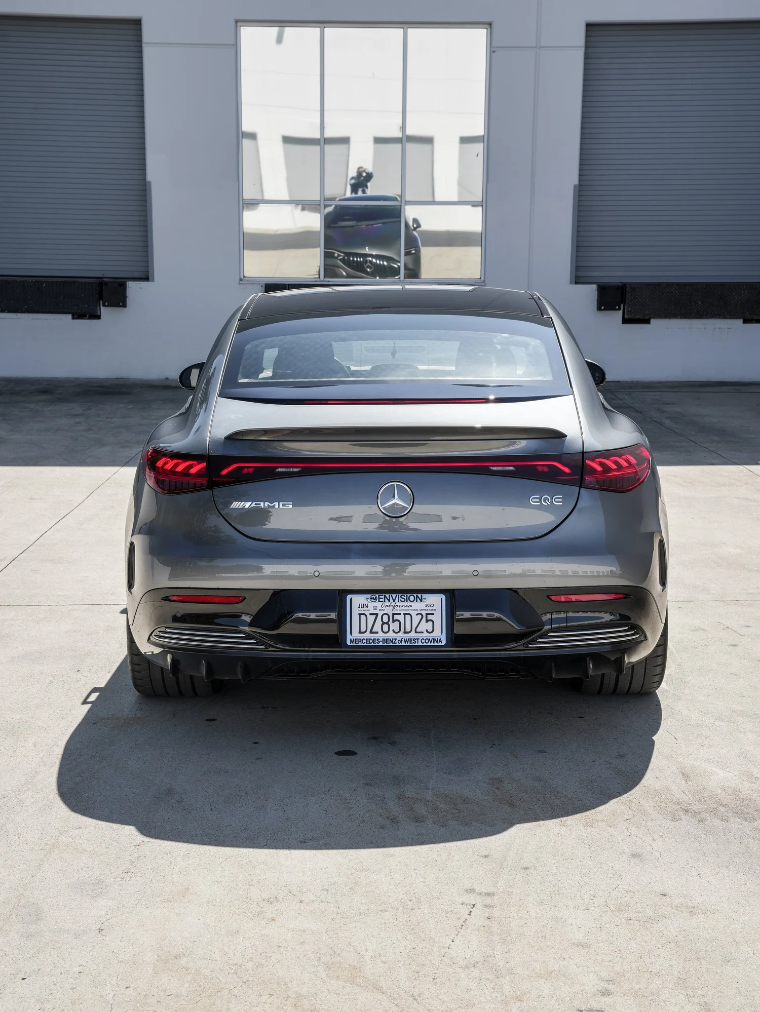 Mercedes-AMG EQE 53 after Paint Protection Film (PPF), Window Tint and Ceramic Coating, direct rear view