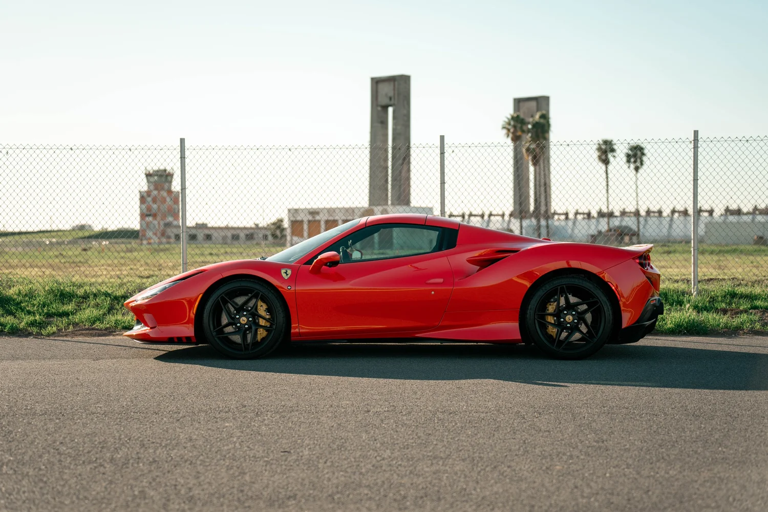 Red Ferrari F8 after Paint Protection Film (PPF), Window Tint and Ceramic Coating, front-left three-quarter view