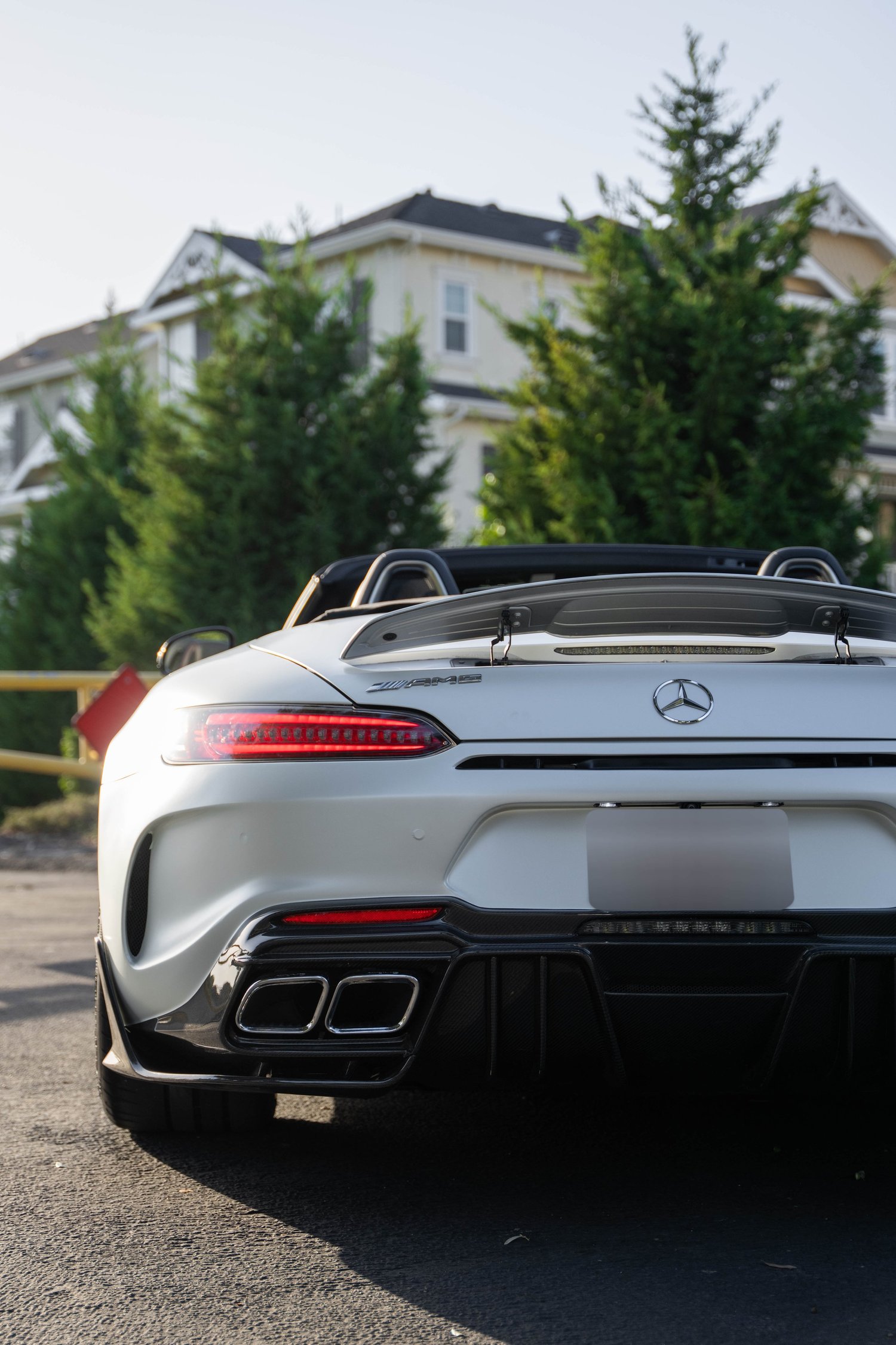 Mercedes-AMG GT after Matte PPF, Window Tint and Ceramic Coating, direct rear view