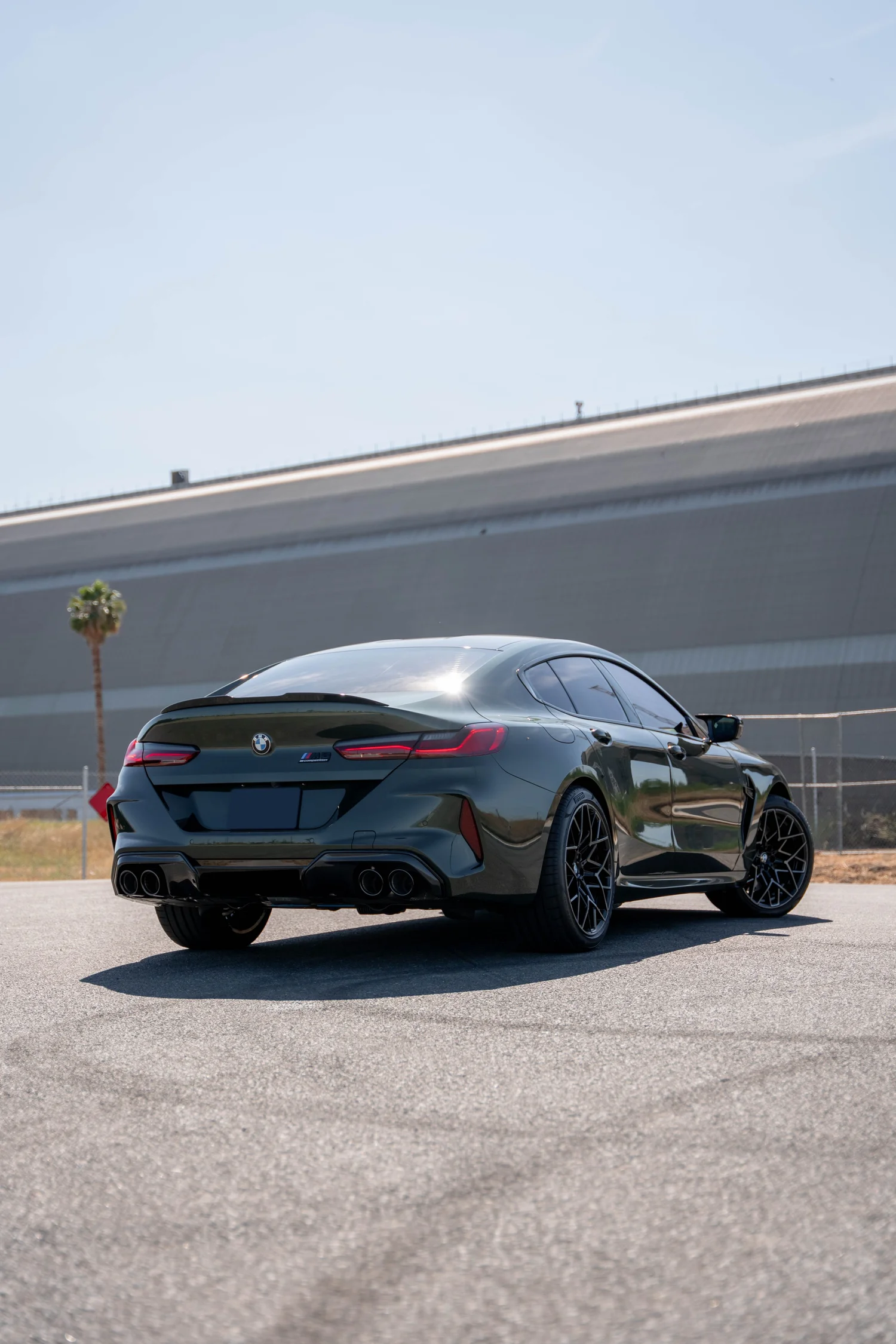 BMW M8 Competition after Paint Protection Film (PPF), Window Tint and Ceramic Coating, rear-right three-quarter view