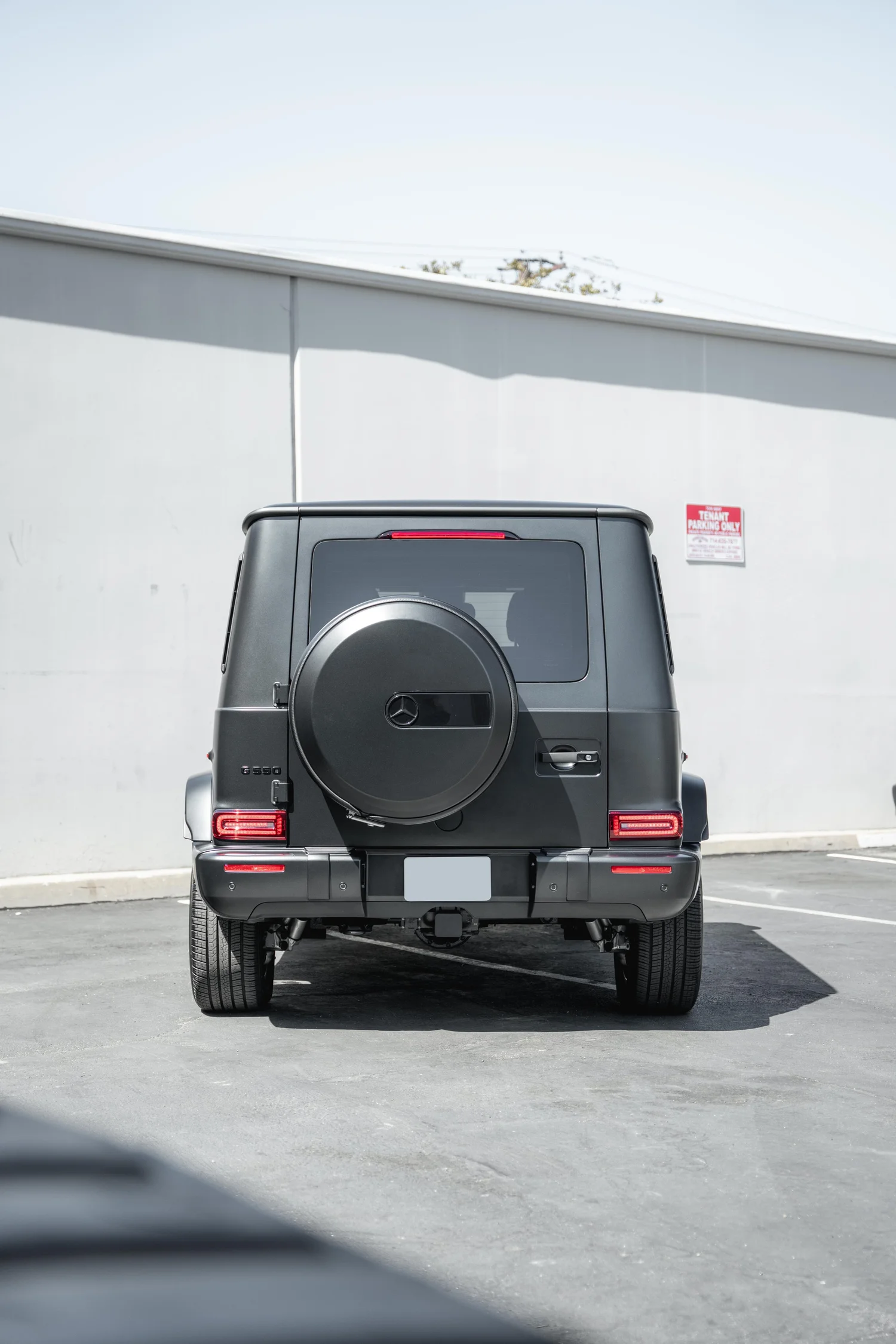 Mercedes-Benz G 550 after Matte PPF, Window Tint and Ceramic Coating, tight rear three-quarter view