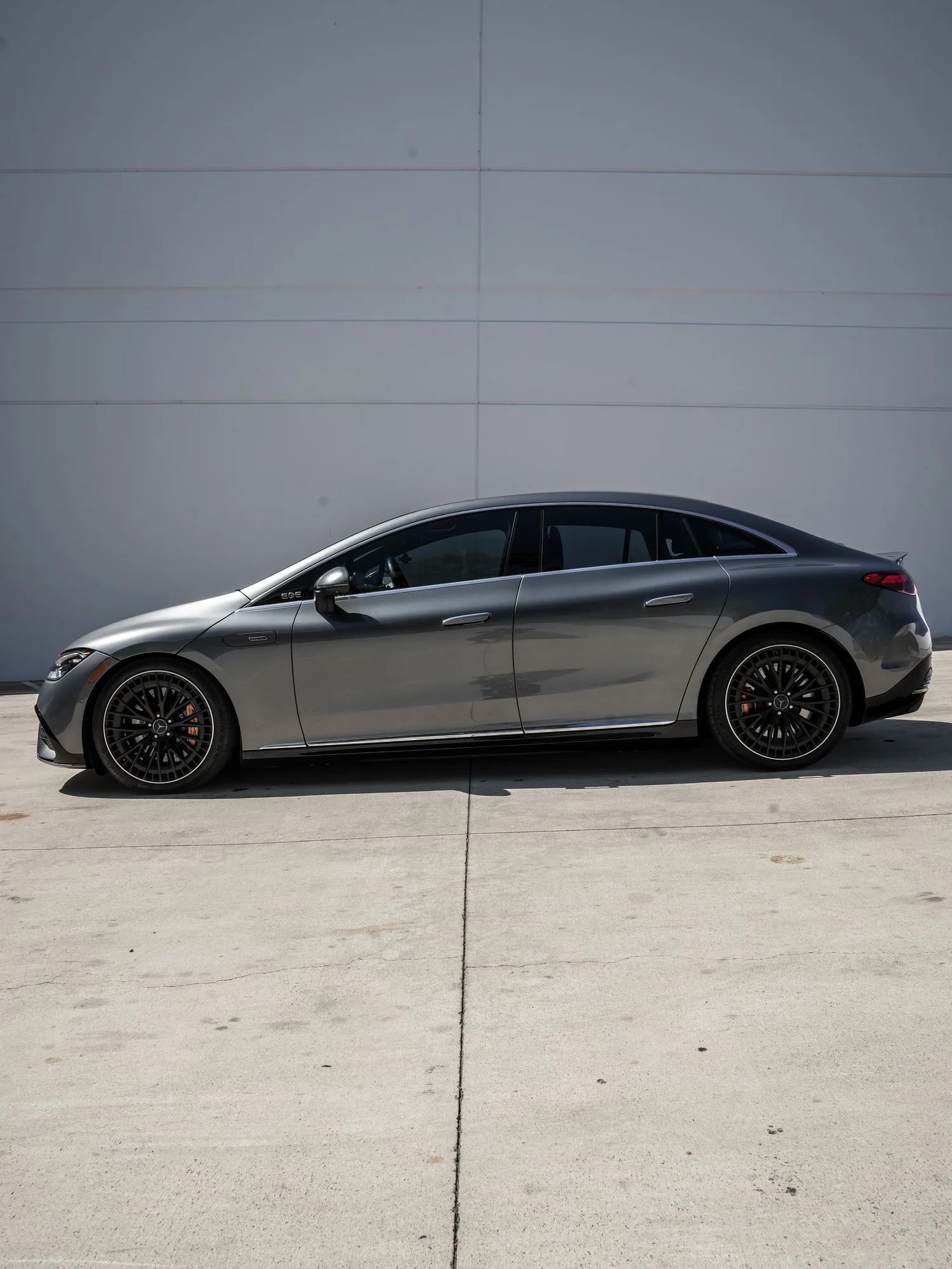 Mercedes-AMG EQE 53 after Paint Protection Film (PPF), Window Tint and Ceramic Coating, left-side profile
