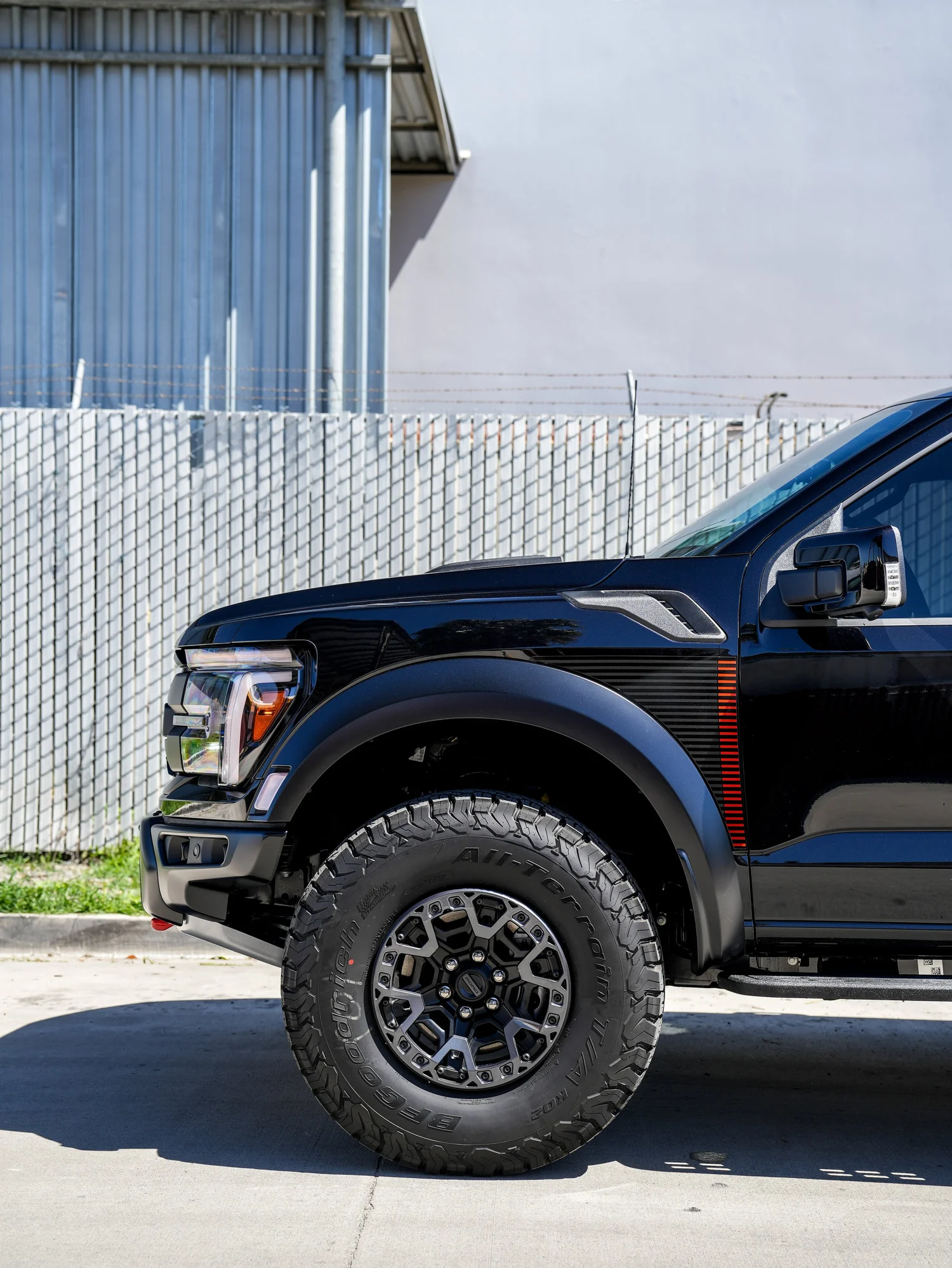 Ford F-150 Raptor R after Paint Protection Film (PPF), Window Tint and Ceramic Coating, front-fender and wheel view