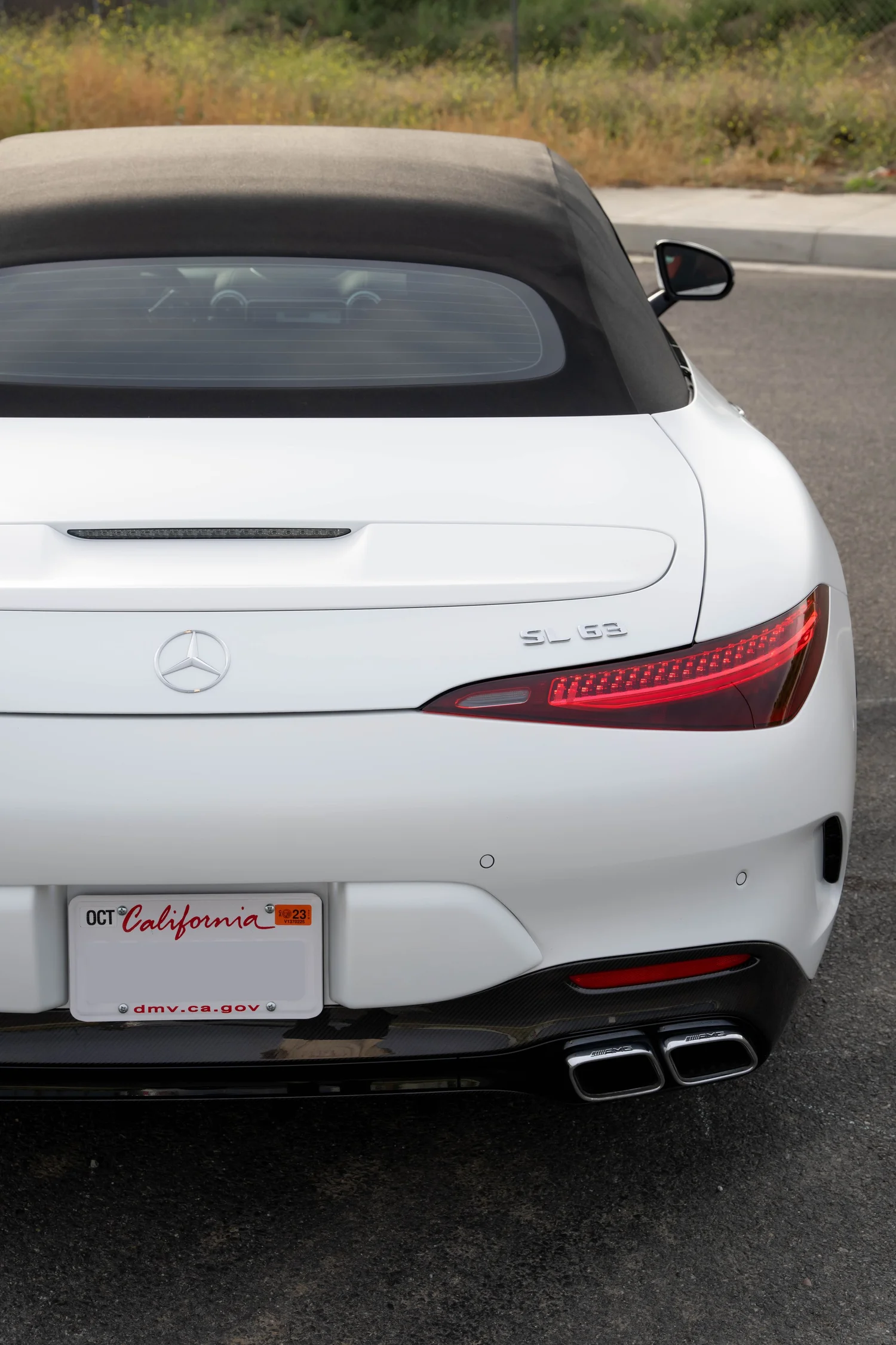 Mercedes-AMG SL 63 after Matte PPF, Window Tint and Ceramic Coating, rear body and taillight view