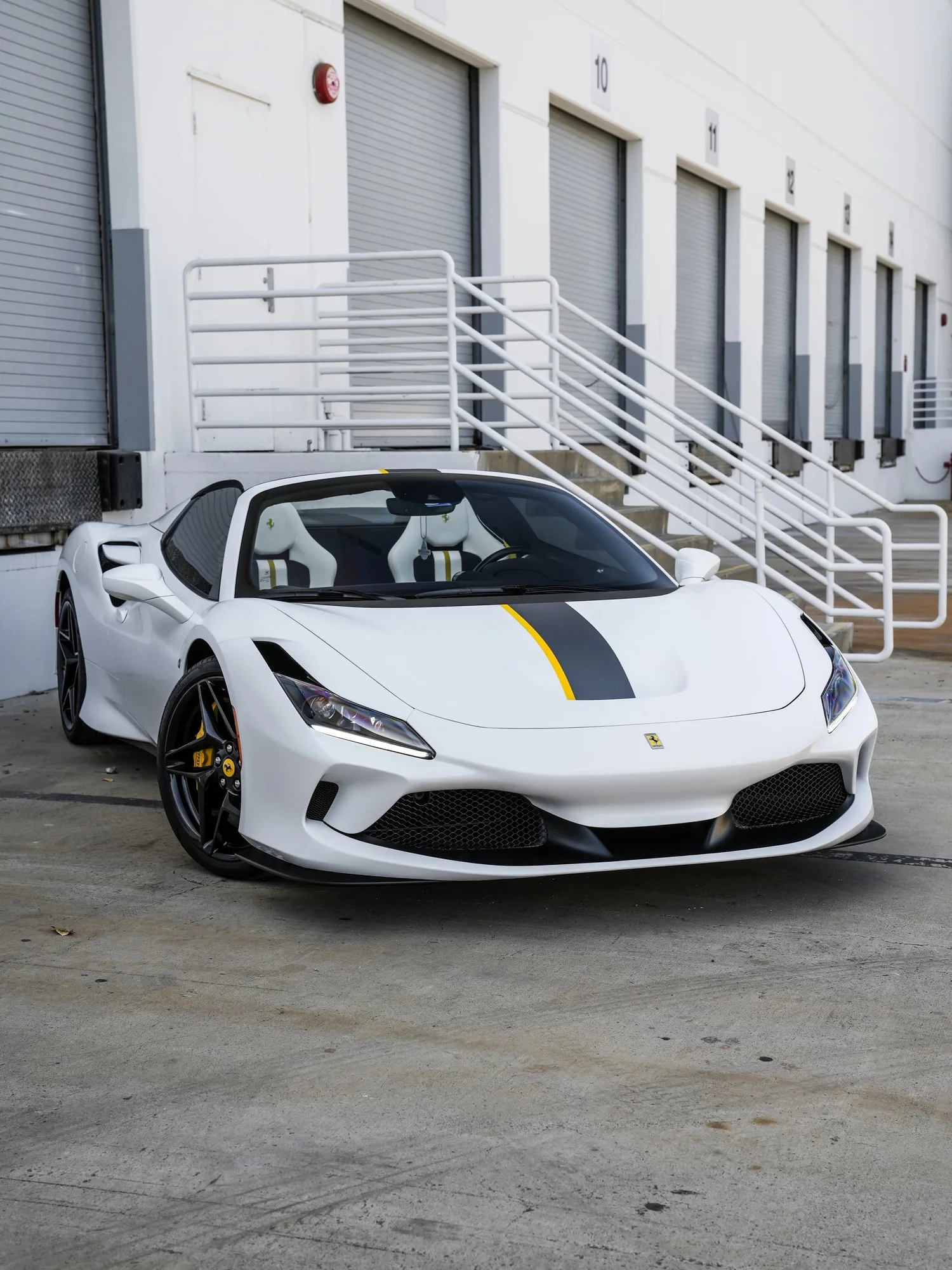 Ferrari F8 Spider after Matte PPF and Window Tint, front-right three-quarter view