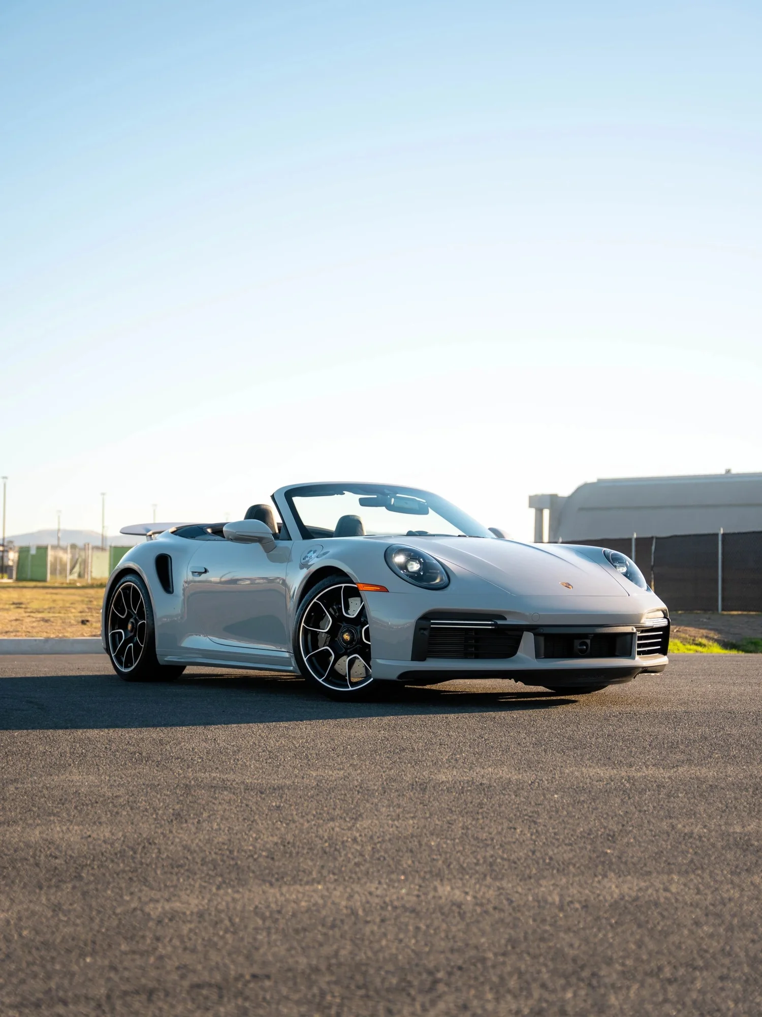 Chalk Porsche 911 Turbo S after Paint Protection Film (PPF), Window Tint and Ceramic Coating, front-right three-quarter view