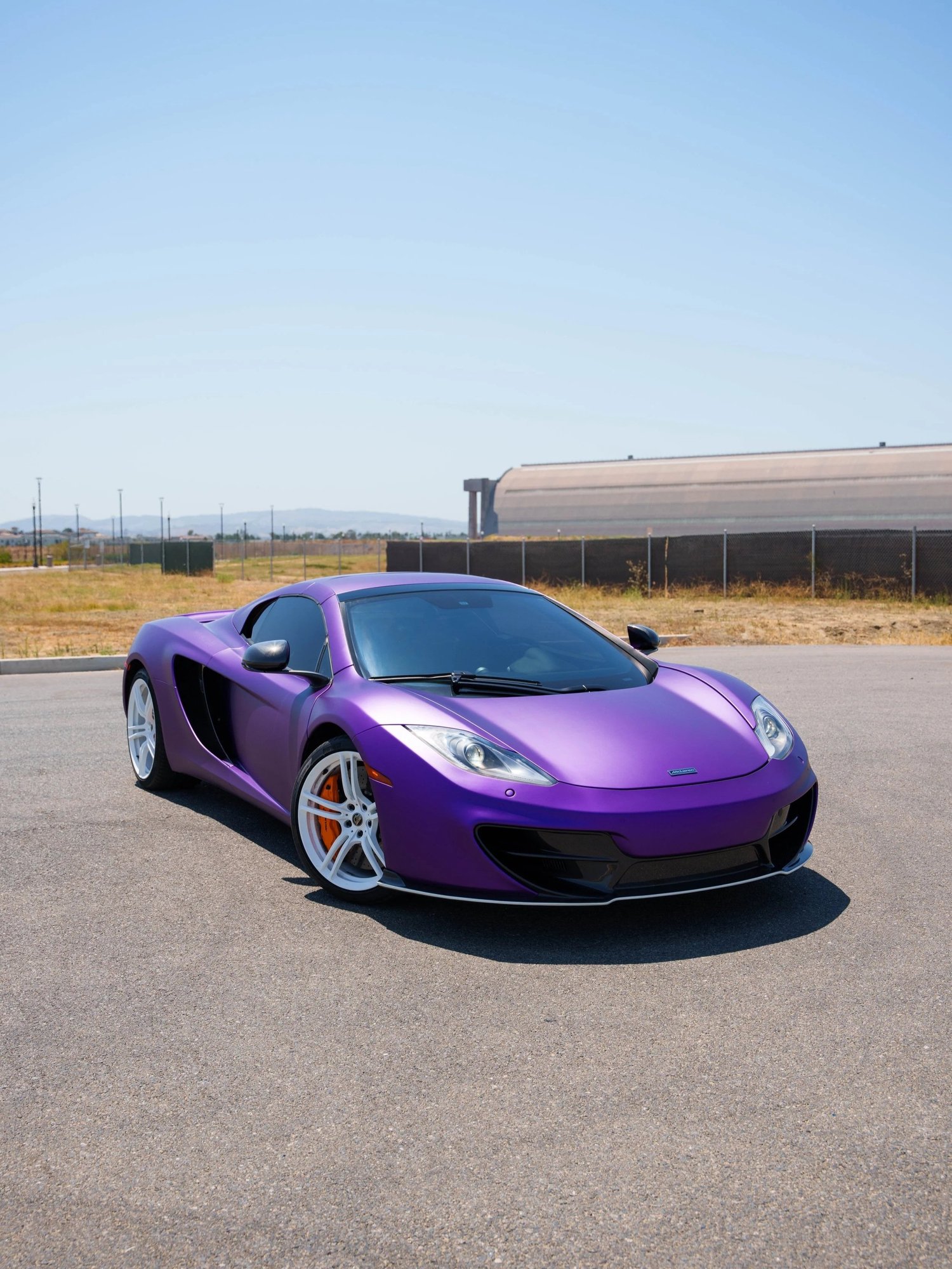 McLaren MP4-12C after Vinyl Wrap, front-right three-quarter view