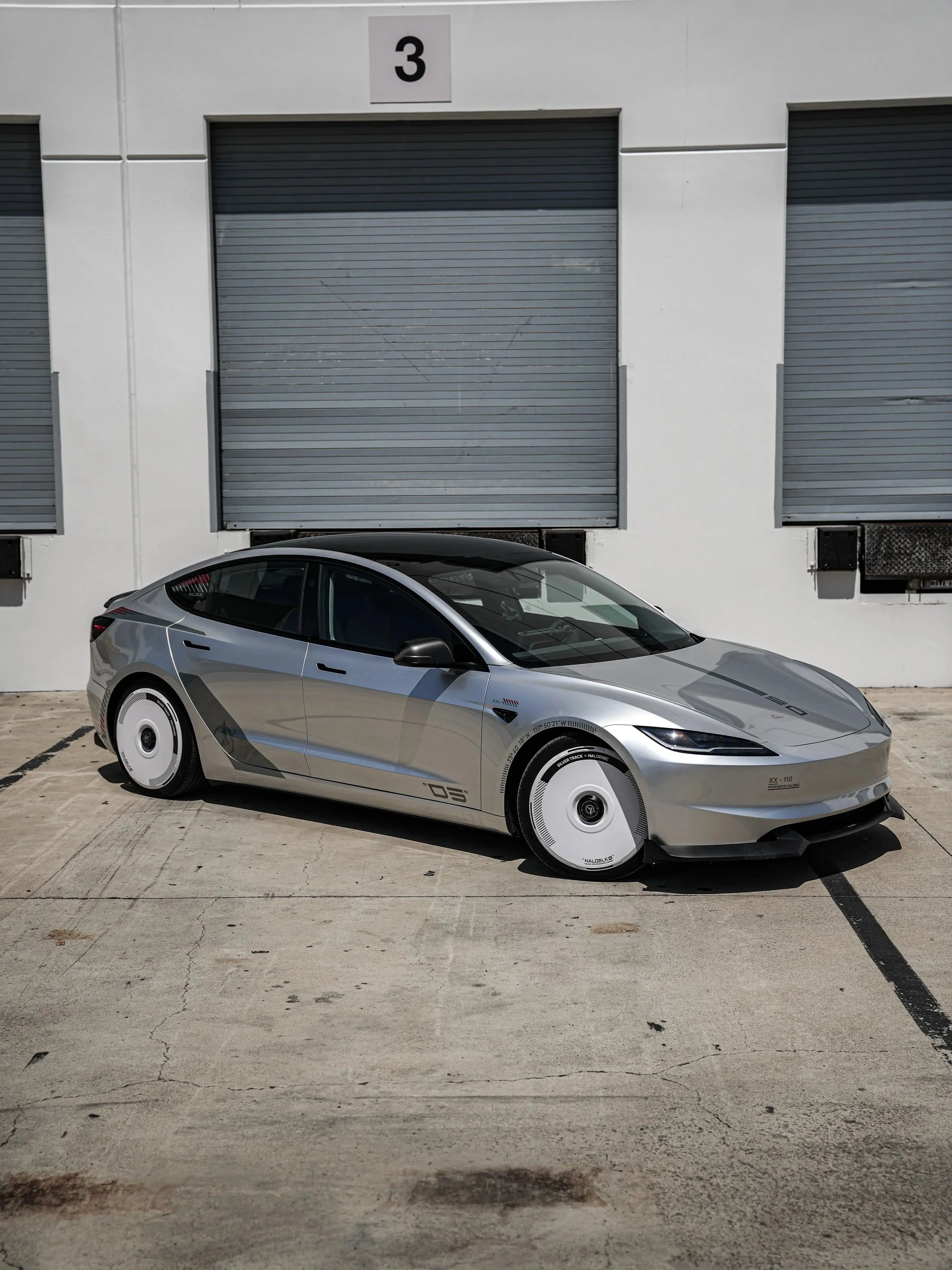 Tesla Model 3 Halo Edition Custom Wrap after vinyl wrap in Irvine