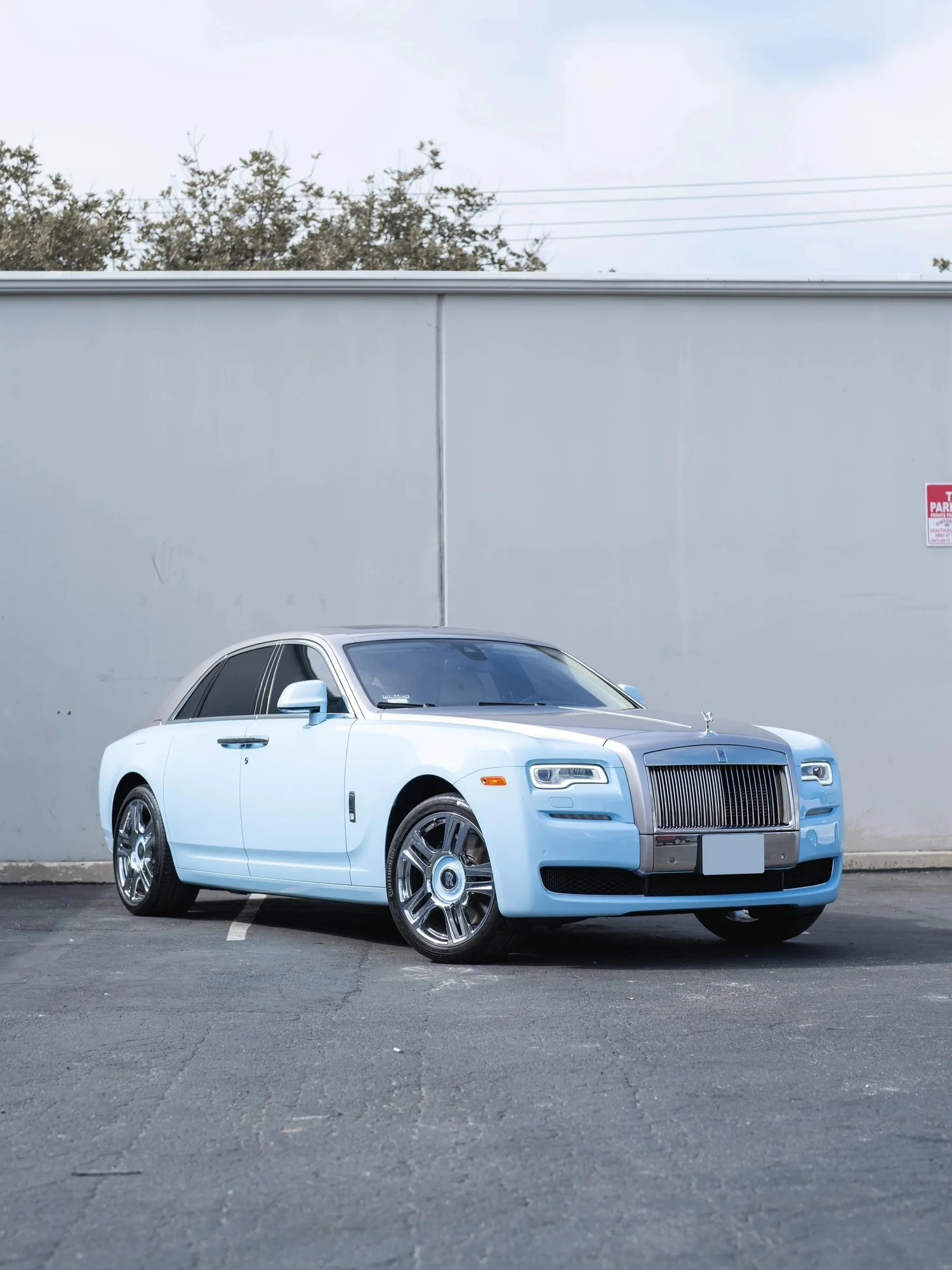 Rolls-Royce Ghost after Paint Protection Film (PPF), Window Tint and Ceramic Coating, front-left three-quarter view