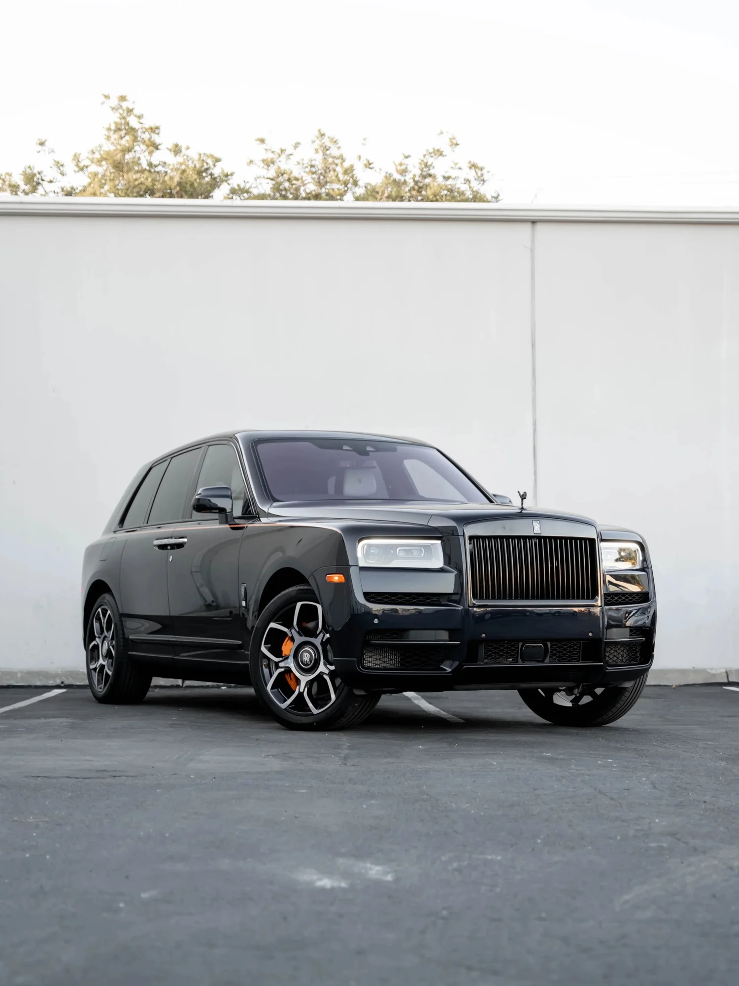 Black Rolls-Royce Cullinan Black Badge after Paint Protection Film (PPF), Window Tint and Ceramic Coating, front-left three-quarter view