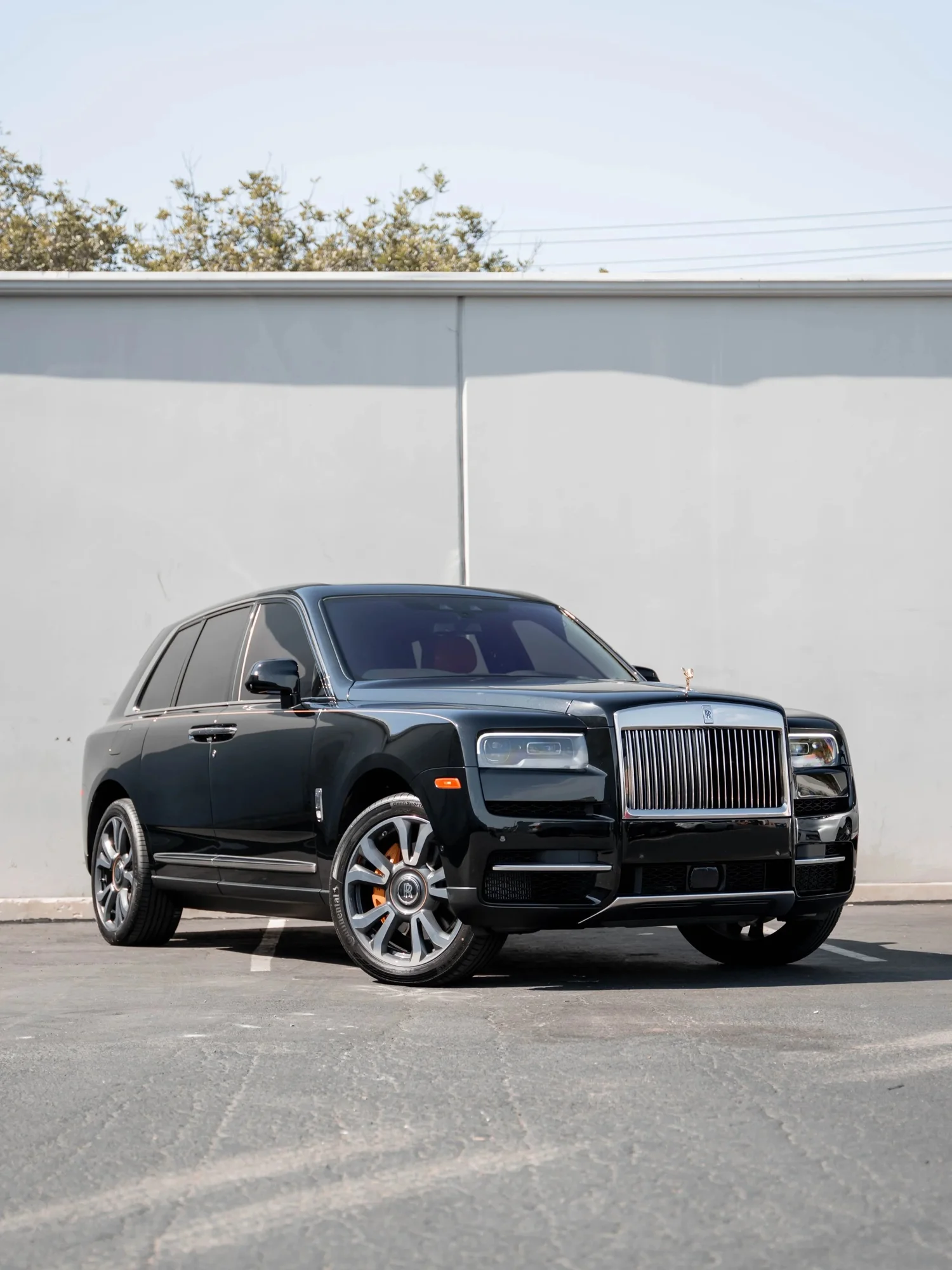 Black Rolls-Royce Cullinan with Chrome Exterior Trim after Paint Protection Film (PPF), Window Tint and Ceramic Coating, front-right three-quarter view