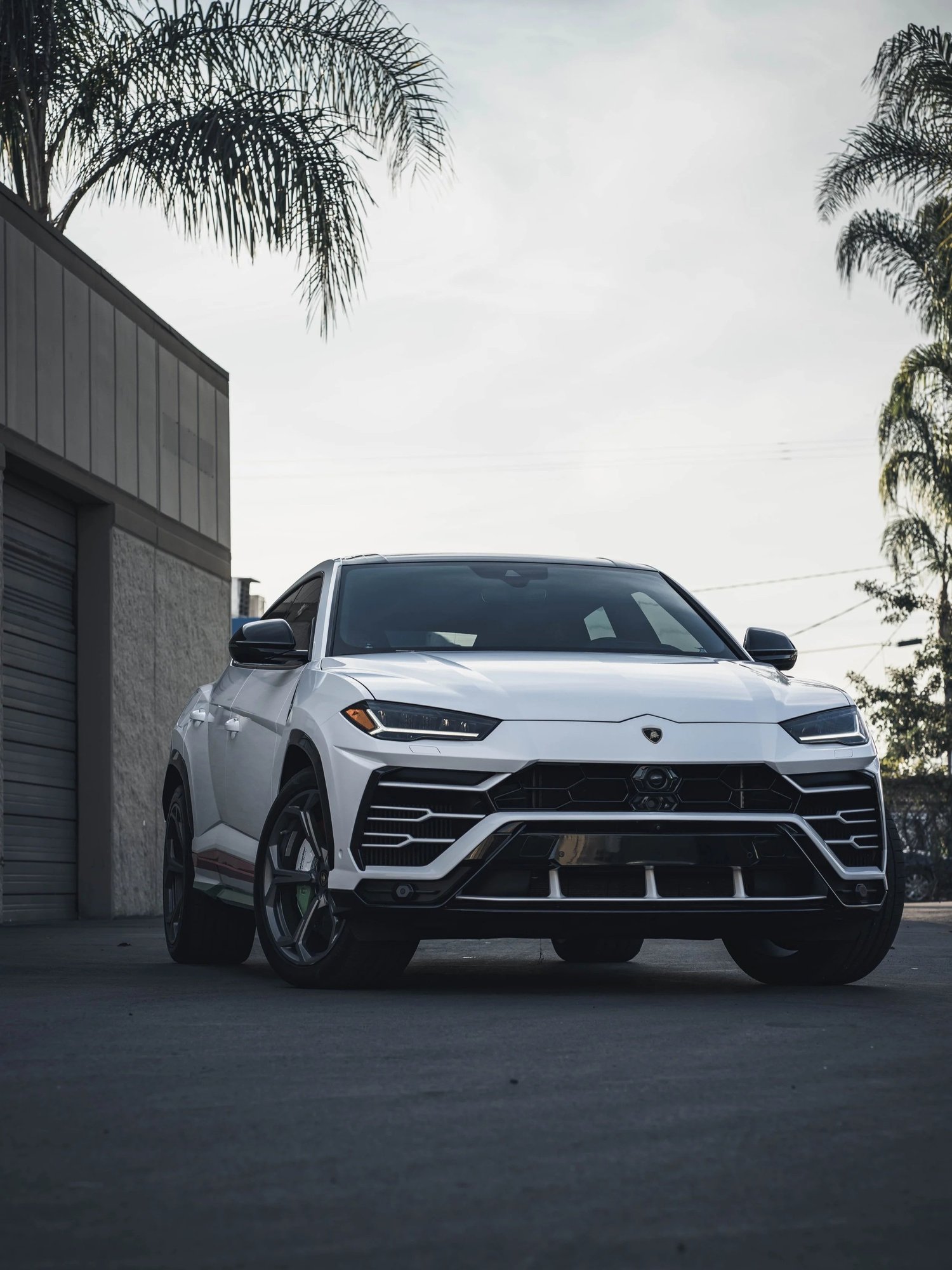 Lamborghini Urus Custom Project after Vinyl Wrap, low-angle front view
