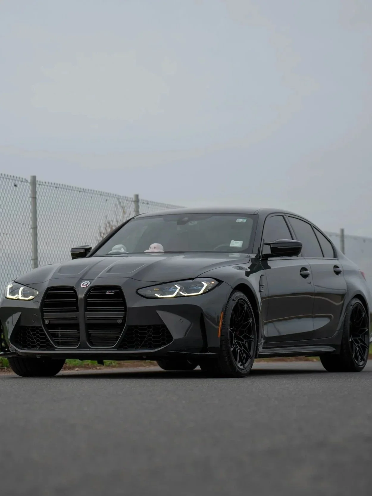 Dravit Grey BMW M3 after Paint Protection Film (PPF), Window Tint and Ceramic Coating, front-left three-quarter view