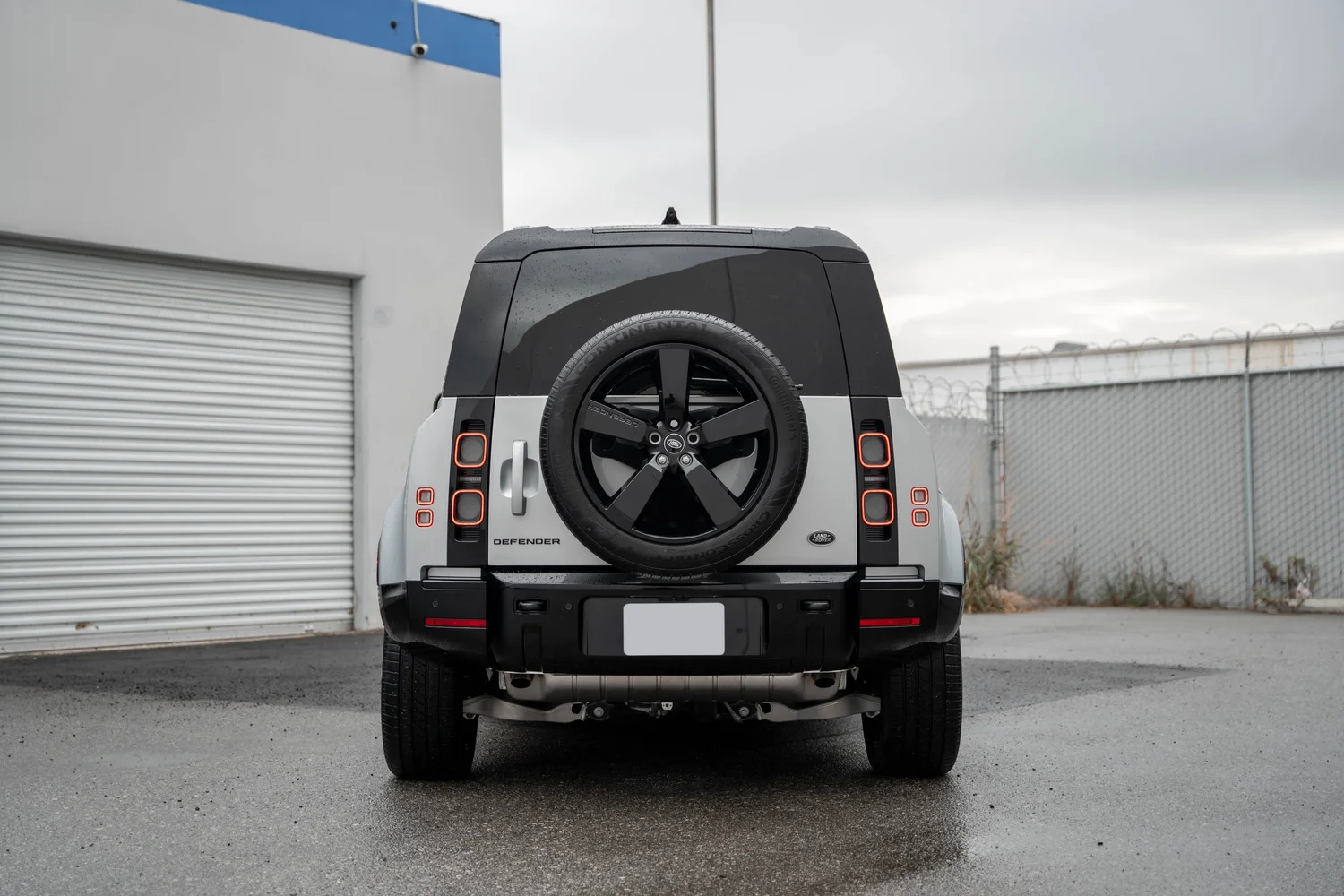 Land Rover Defender after Paint Protection Film (PPF), Window Tint and Ceramic Coating, rear-right three-quarter view