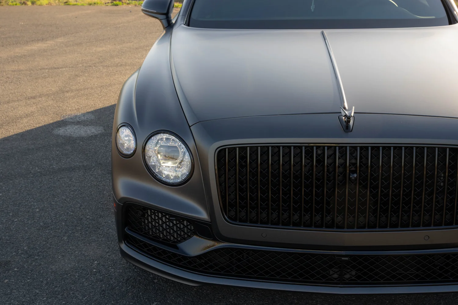 Bentley Flying Spur after Paint Protection Film (PPF), Window Tint and Ceramic Coating, front bumper and headlight detail