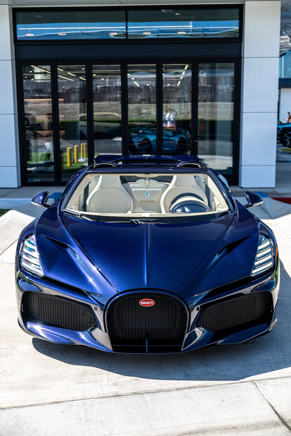 Bugatti W16 Mistral straight-on front view after PPF