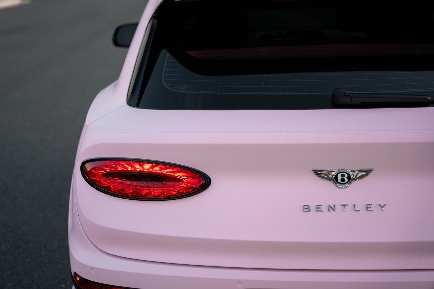 Bentley Bentayga after Vinyl Wrap, rear body and taillight view