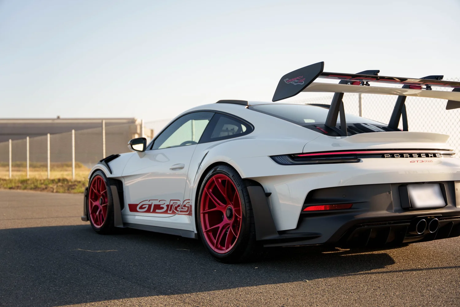Rear three-quarter view showing the protected wing and bodywork
