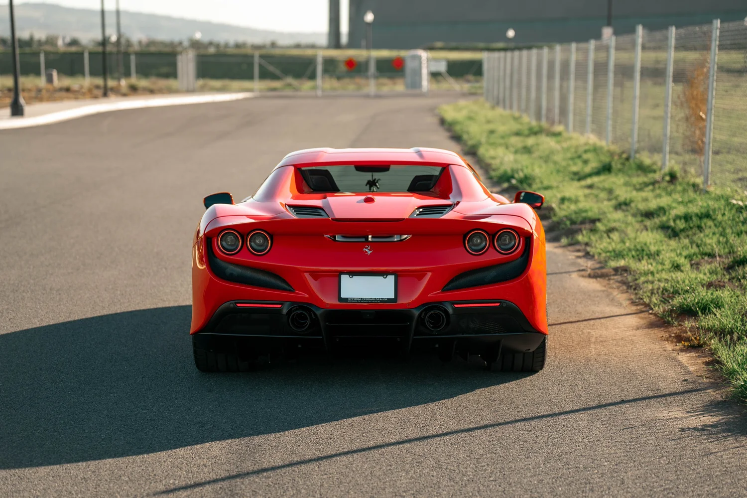 Red Ferrari F8 after Paint Protection Film (PPF), Window Tint and Ceramic Coating, direct rear view