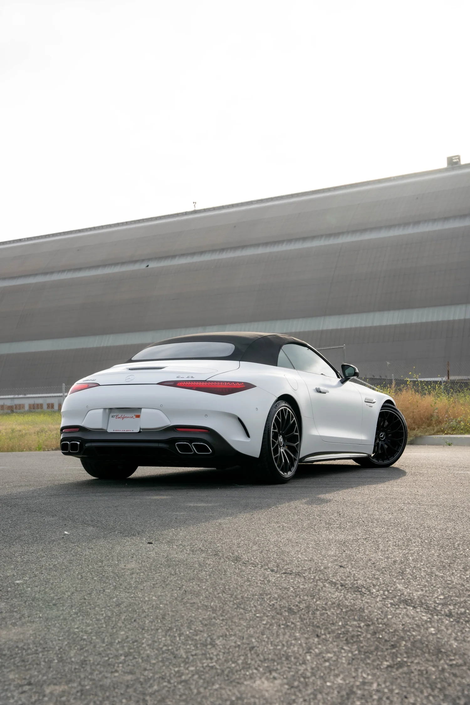 Mercedes-AMG SL 63 after Matte PPF, Window Tint and Ceramic Coating, direct rear view