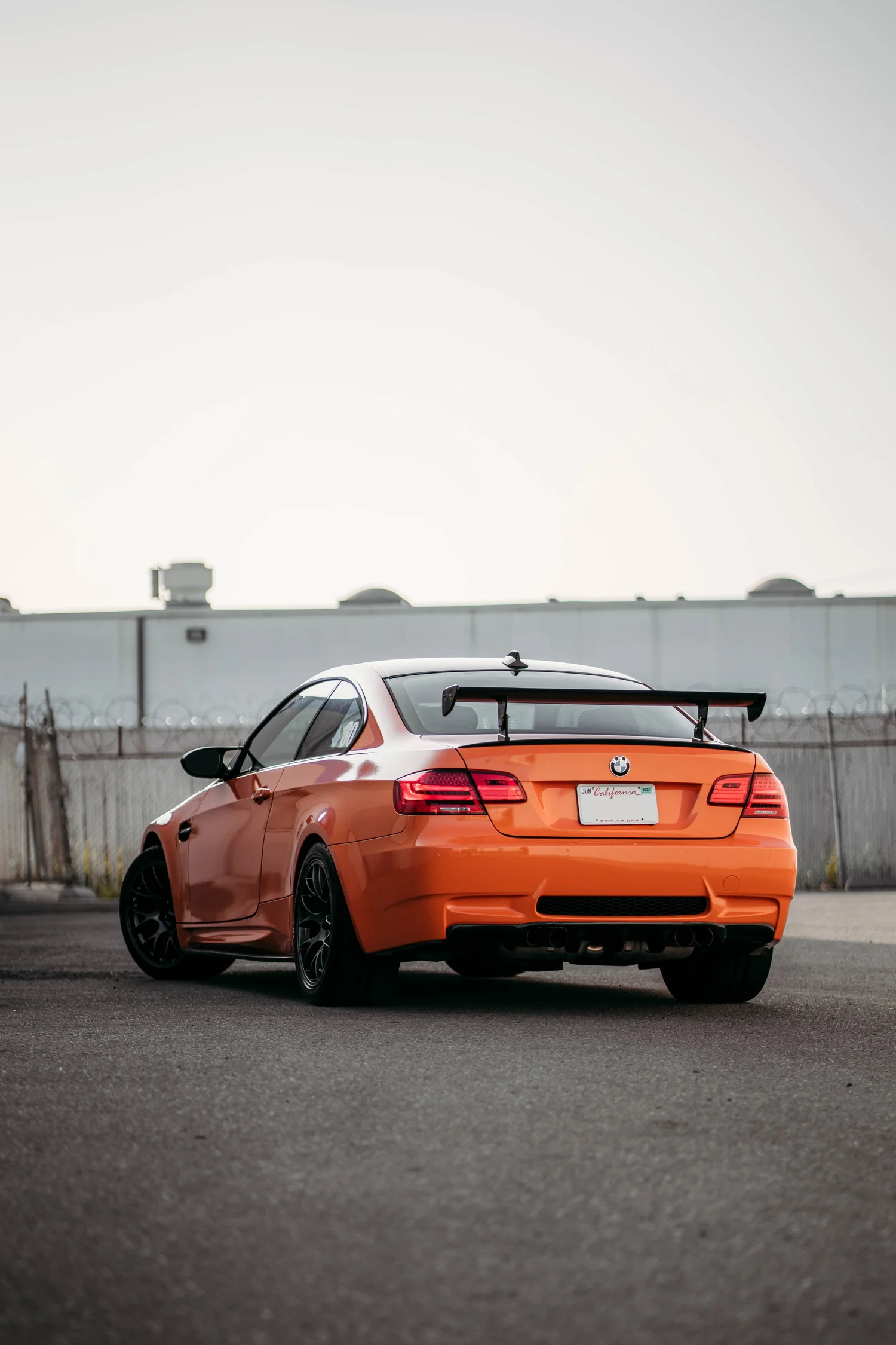 BMW E92 M3 LIME ROCK PARK after Vinyl Wrap, low-angle rear view