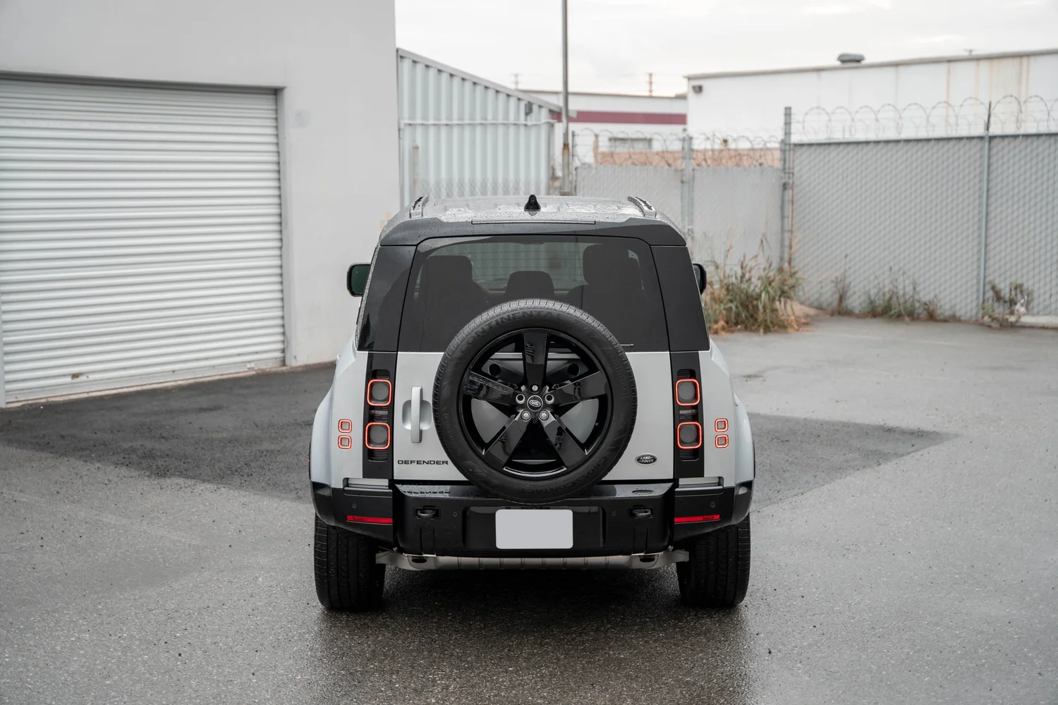 Land Rover Defender after Paint Protection Film (PPF), Window Tint and Ceramic Coating, direct rear view