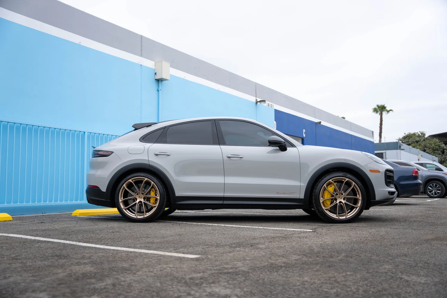 Porsche Cayenne Turbo GT full driver-side profile after PPF, window tint and ceramic coating