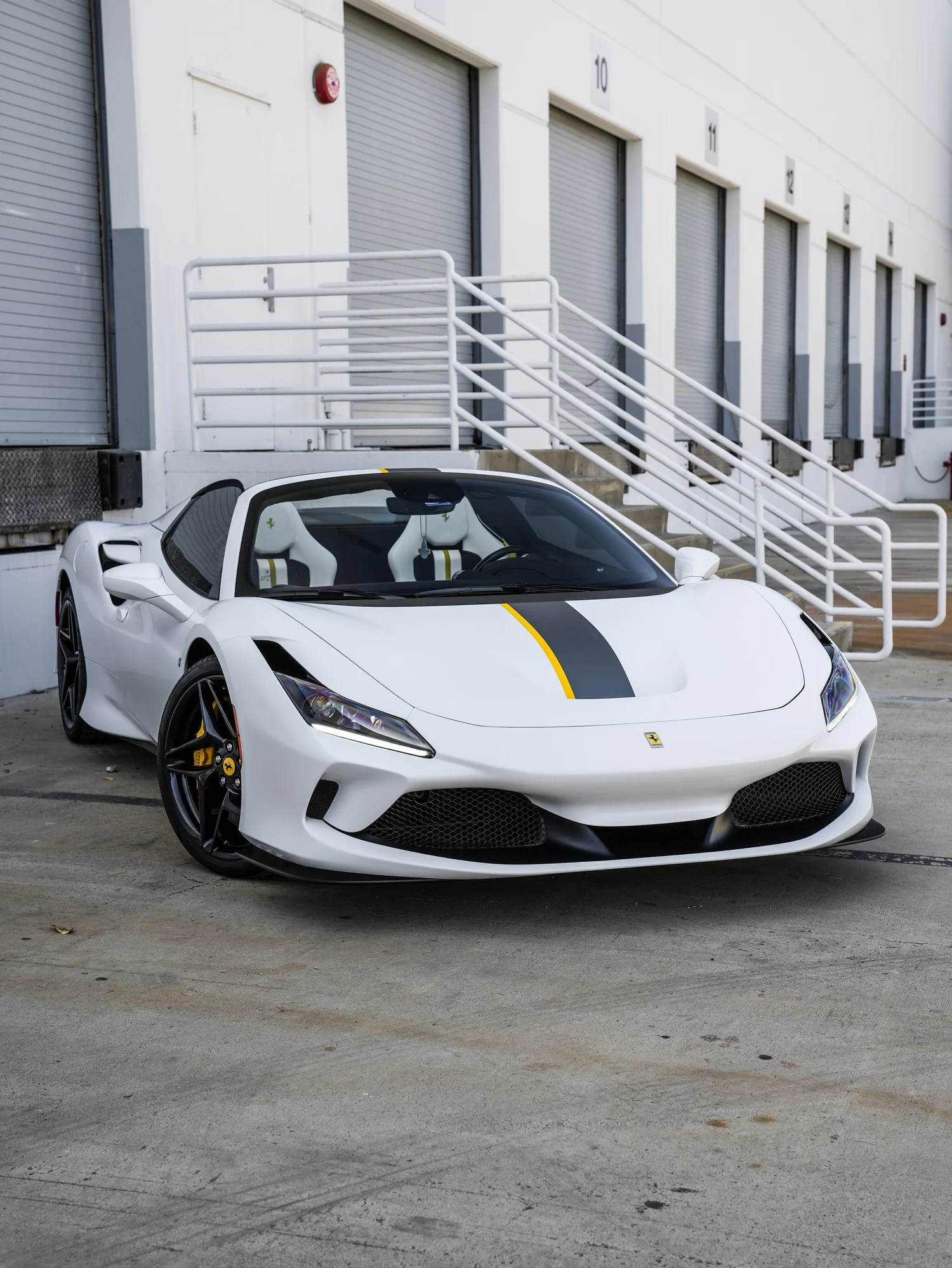Ferrari F8 Spider after Matte PPF and Window Tint, front-left three-quarter view