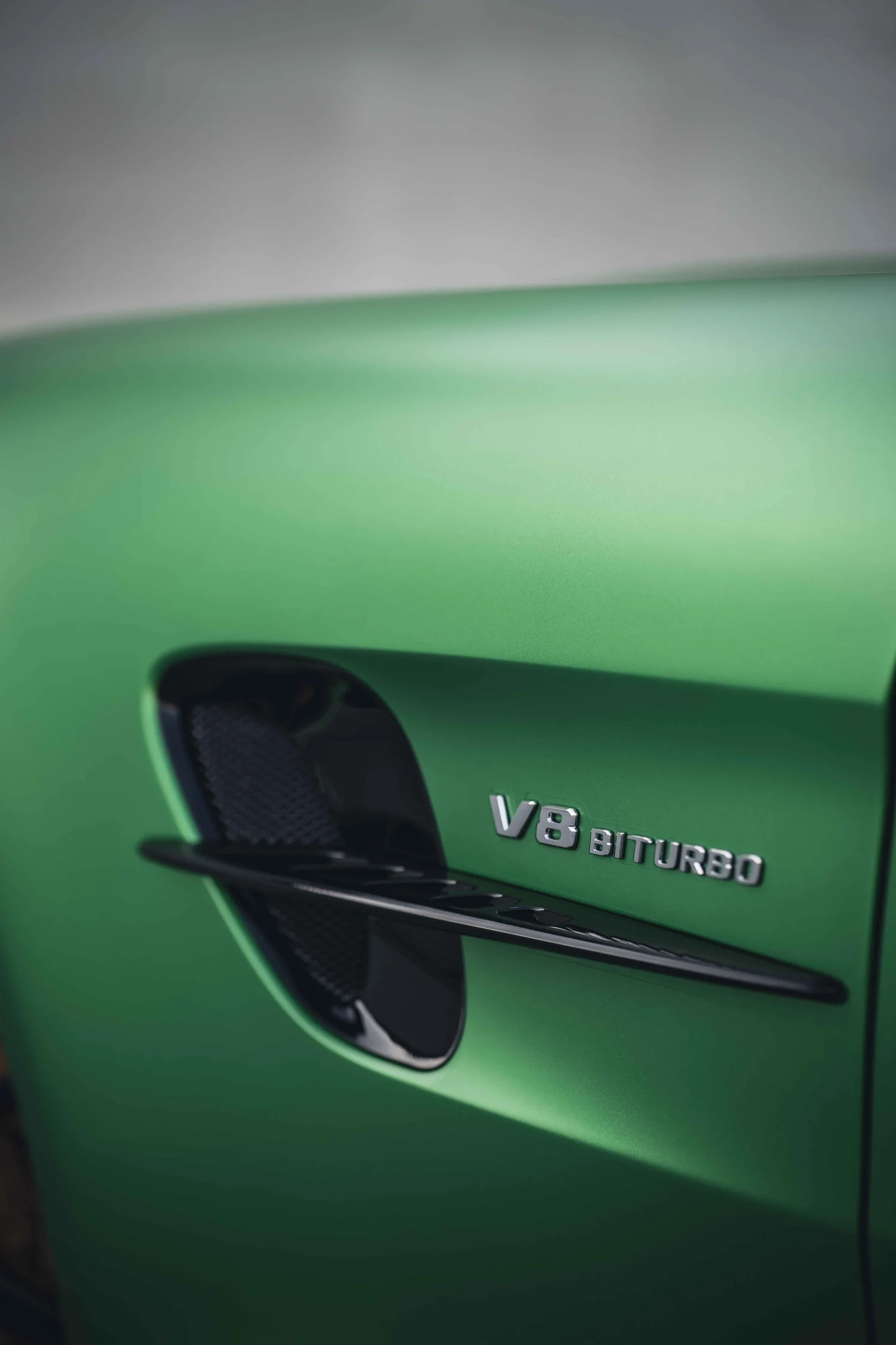 Mercedes-AMG GTR after Matte PPF, front-corner view