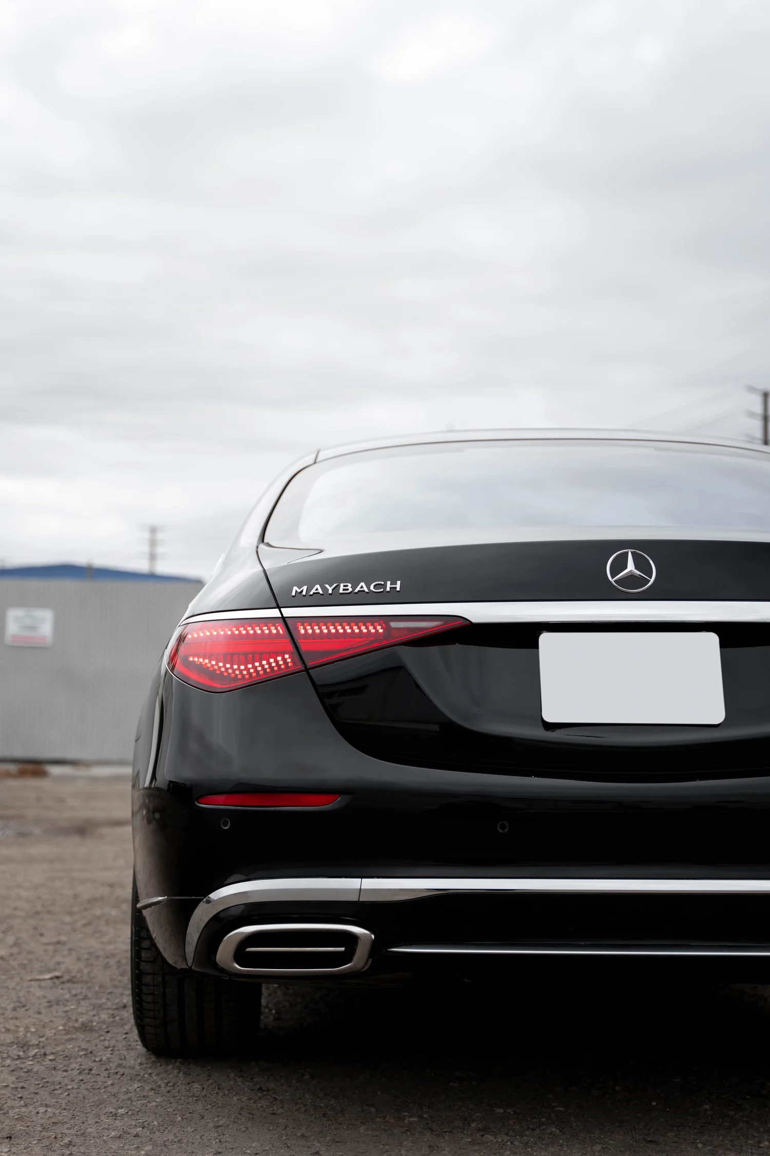 Mercedes-Maybach S 680 after Paint Protection Film (PPF) and Ceramic Coating, rear body and taillight view