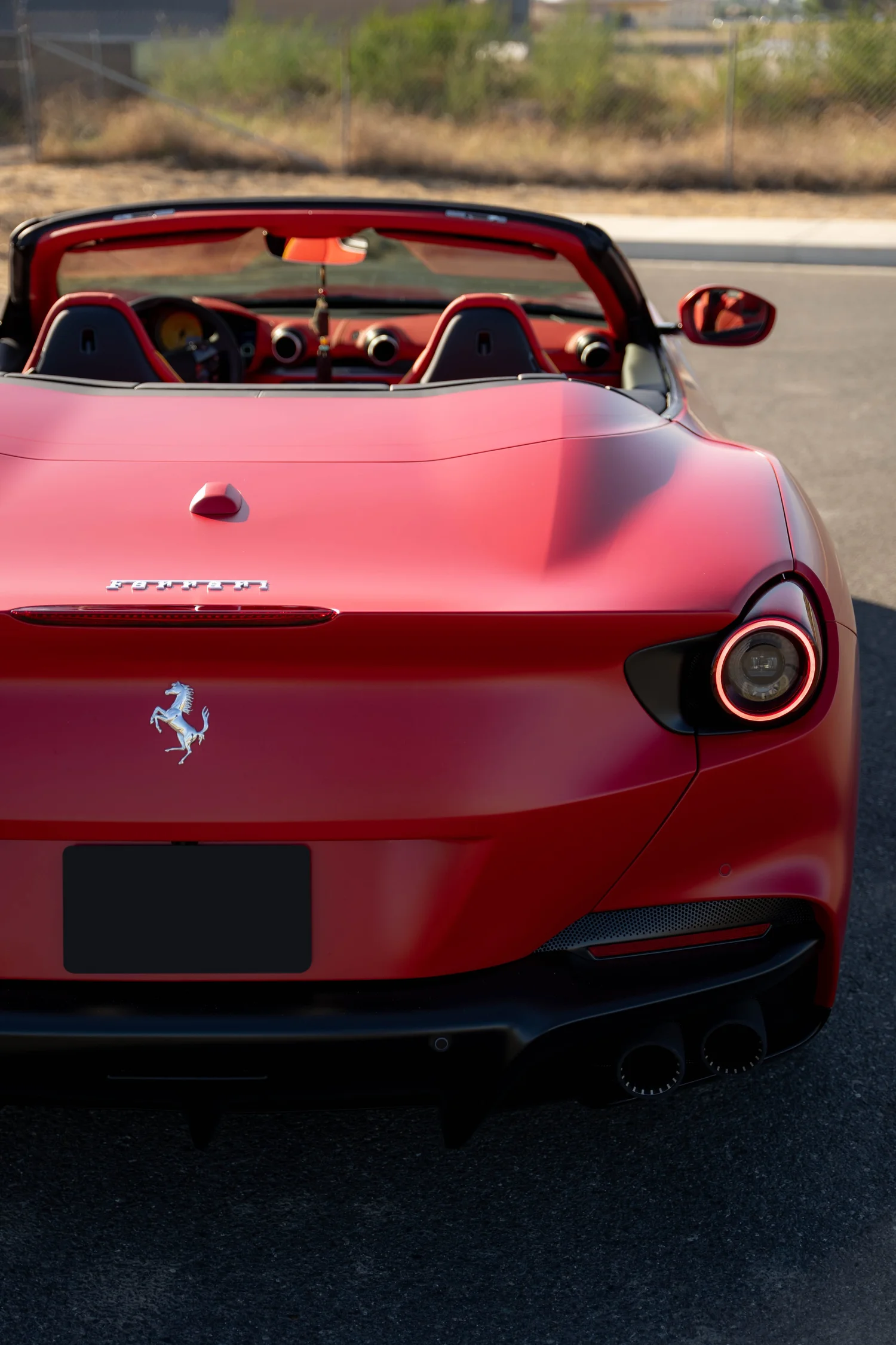 Ferrari Portofino after Matte PPF, Window Tint and Ceramic Coating, rear body and taillight view