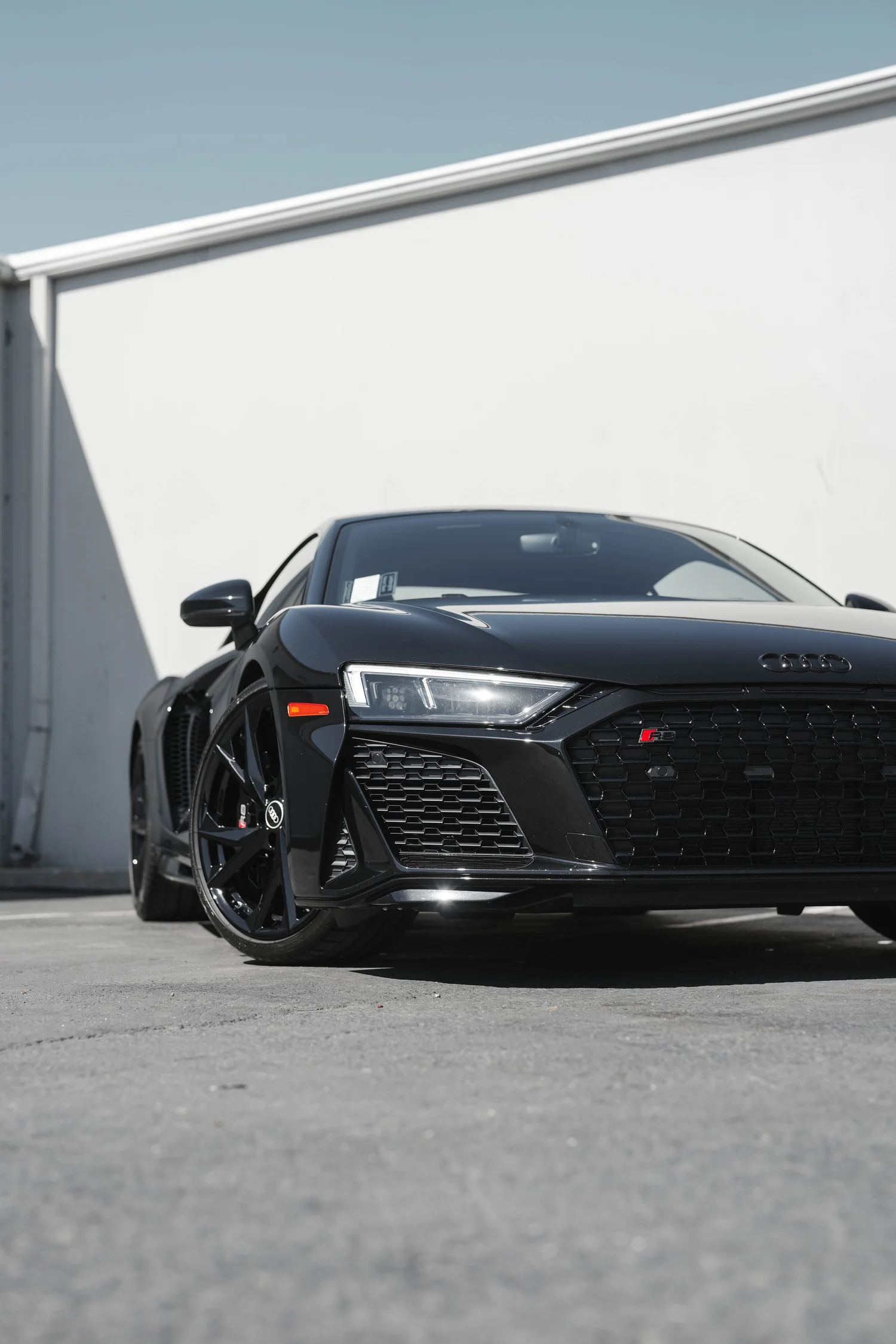 Audi R8 after Ceramic Coating, low-angle front view