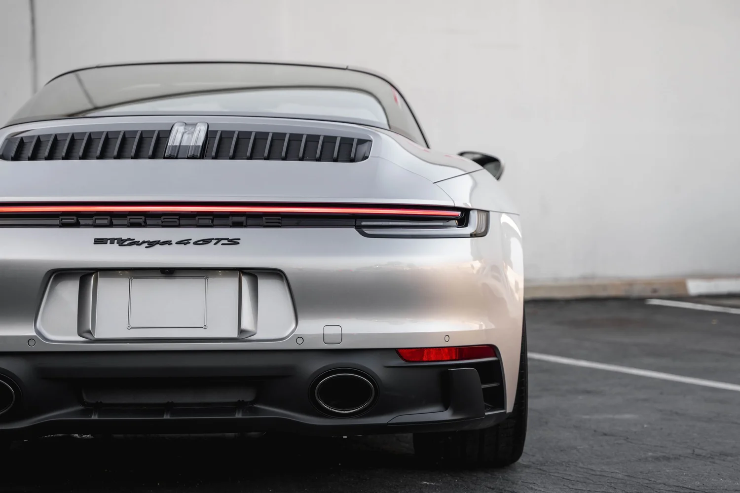 Porsche 911 Targa 4 GTS after Paint Protection Film (PPF), Window Tint and Ceramic Coating, rear diffuser and exhaust detail