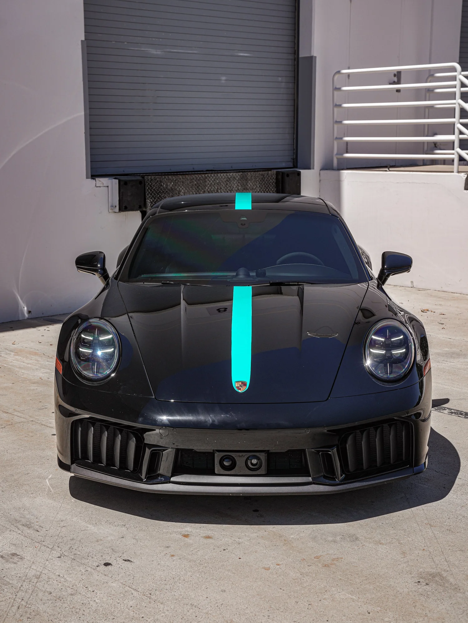 Porsche 911 Carrera 4 GTS (992.2) Custom Decals after Custom Graphics, direct front view