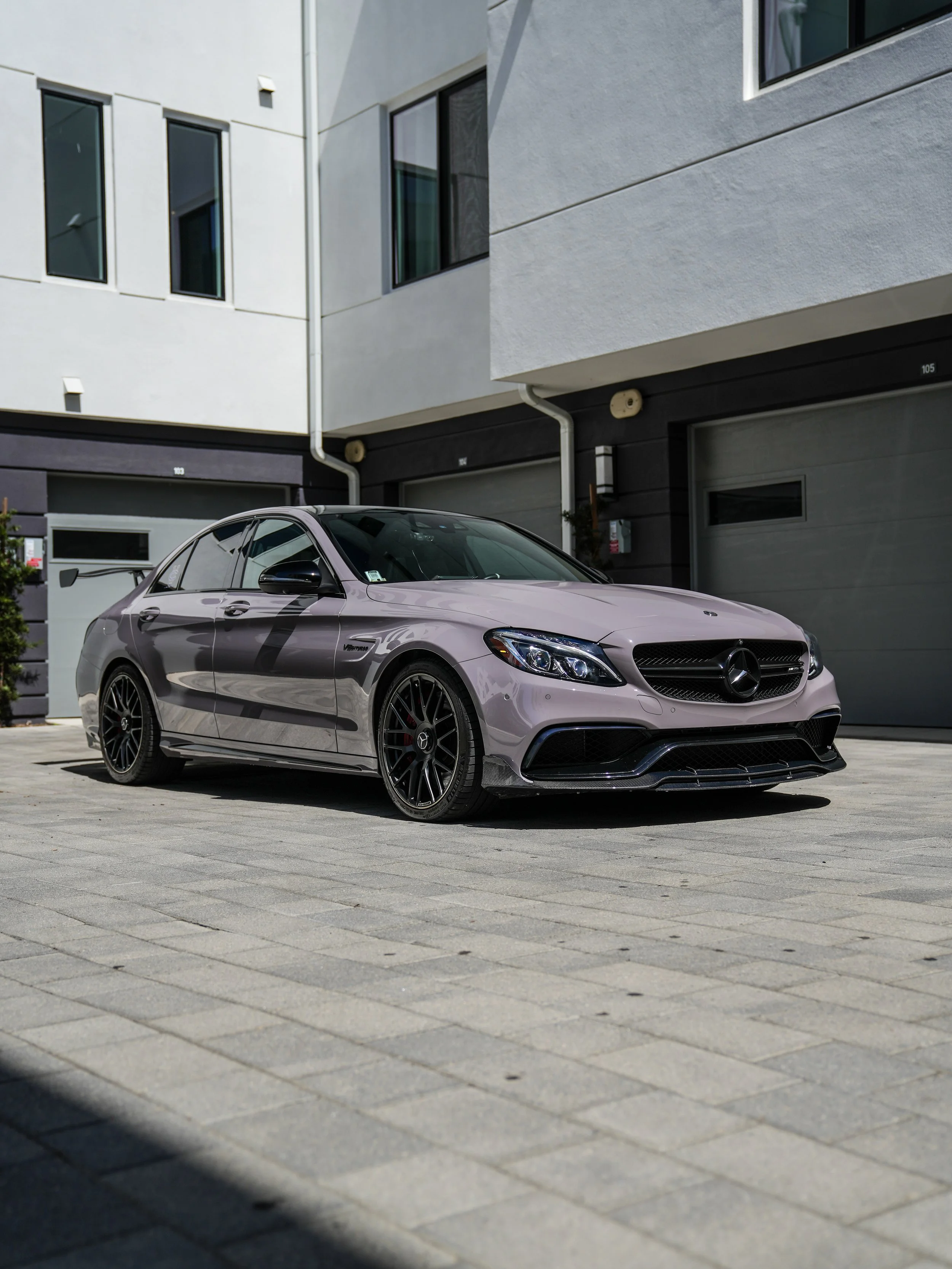 Mercedes-AMG C 63 S Inozetek Pigeon Grey after vinyl wrap in Irvine