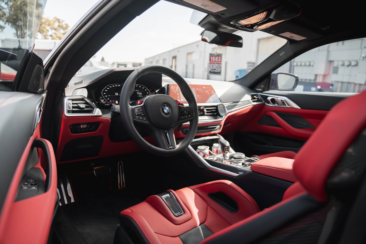 BMW M4 Silver Vinyl Wrap, cockpit view