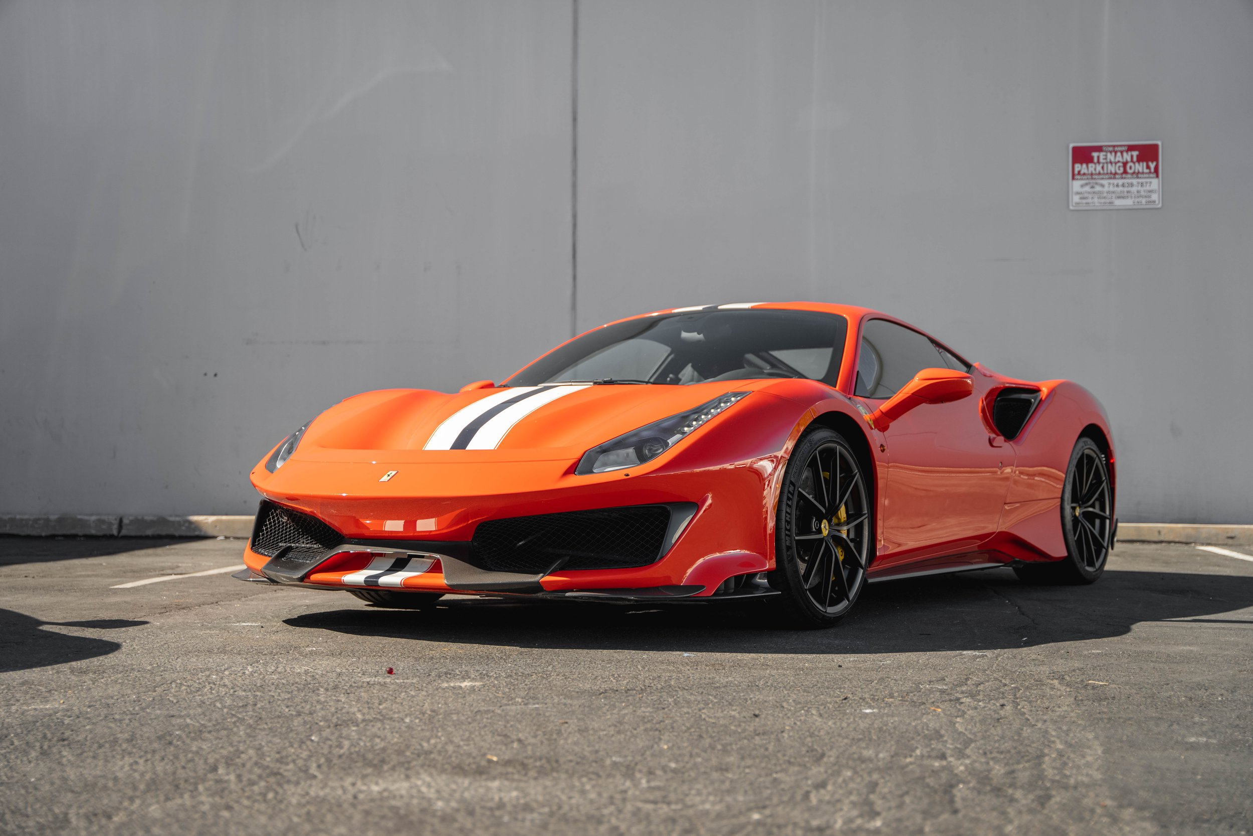 Ferrari 488 Pista after XPEL window tint and ceramic coating in Irvine