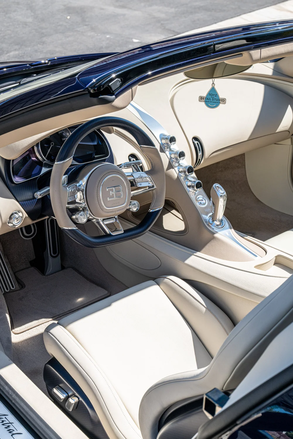 Bugatti W16 Mistral cockpit and Hermès interior