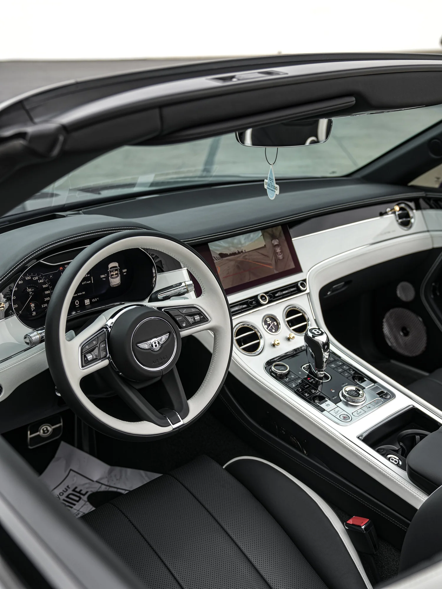 Bentley Continental GTC Film Noir after Paint Protection Film (PPF), Window Tint and Ceramic Coating, interior cabin detail