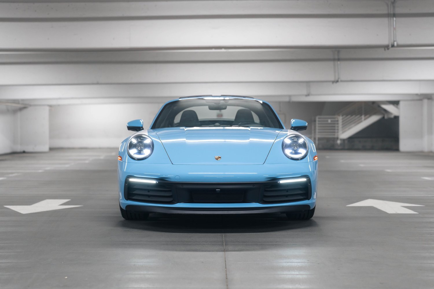 Porsche 992.1 Targa 4S Heritage Design Tribute Wrap after Vinyl Wrap, direct front view