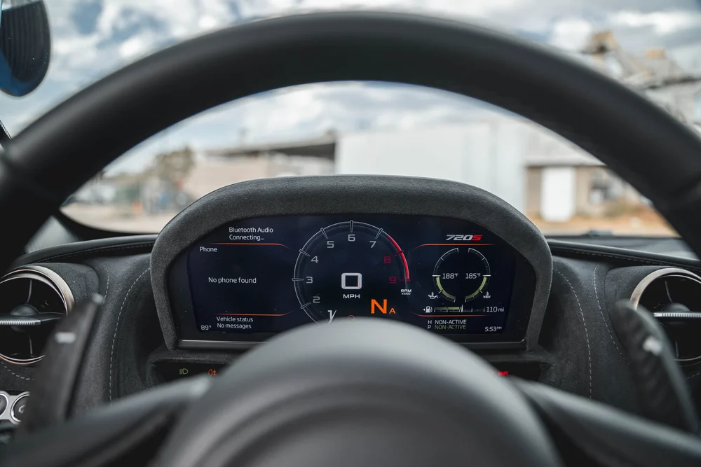 McLaren 720S digital instrument cluster