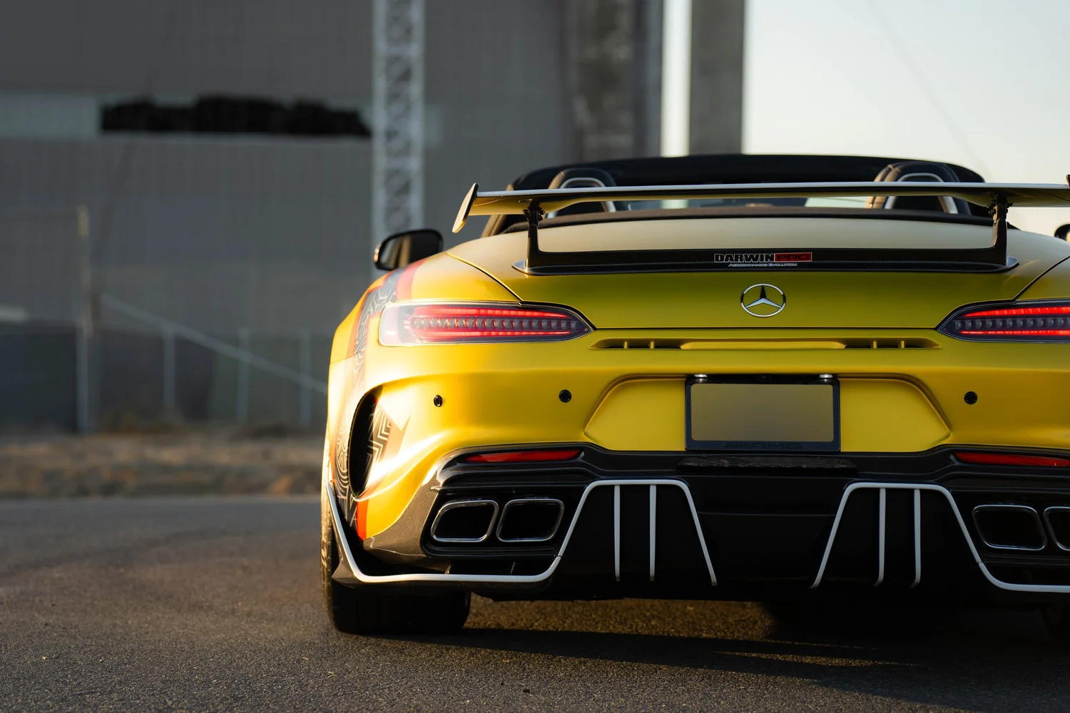 Mercedes-AMG GT Custom Wrap after Vinyl Wrap, direct rear view