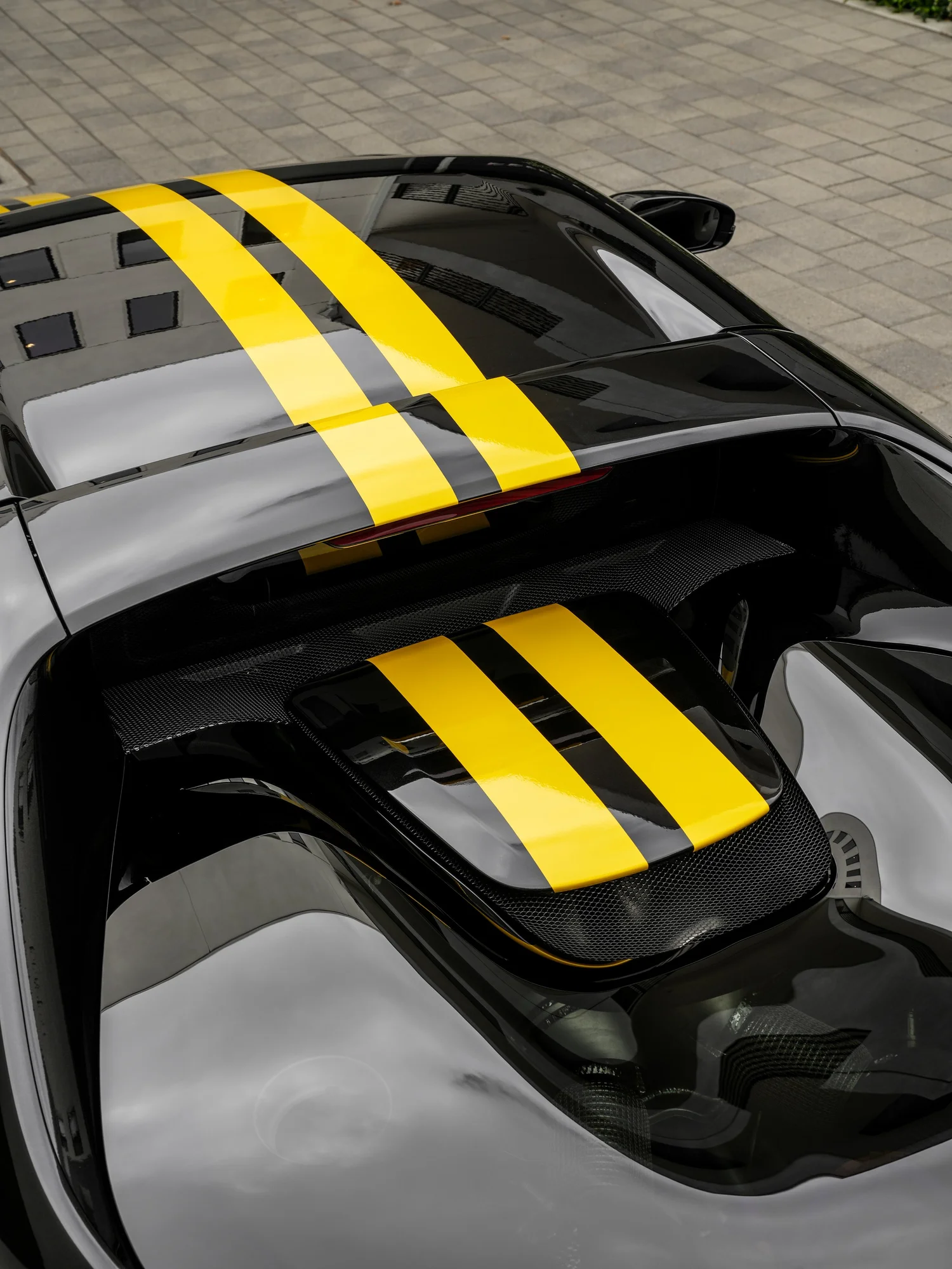 Ferrari 296 GTB PPF & Custom Decals after Paint Protection Film (PPF) and Custom Graphics, hood and paint-finish detail