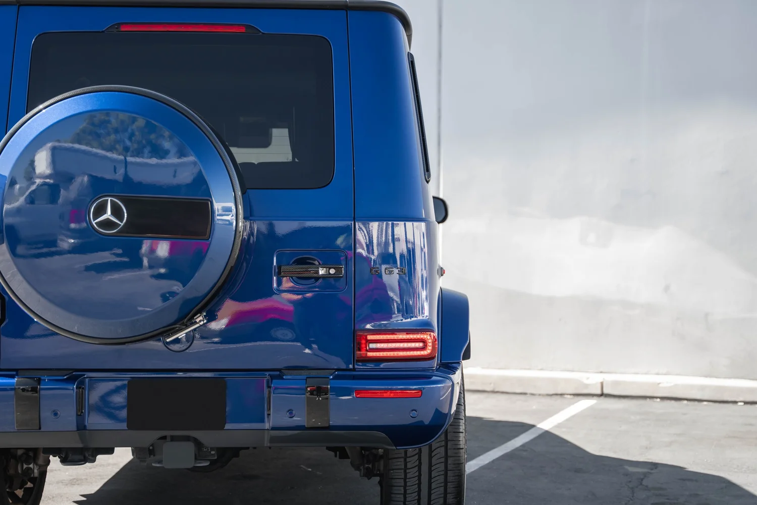 Mercedes-AMG G 63 after Paint Protection Film (PPF), Window Tint and Ceramic Coating, rear body and taillight view