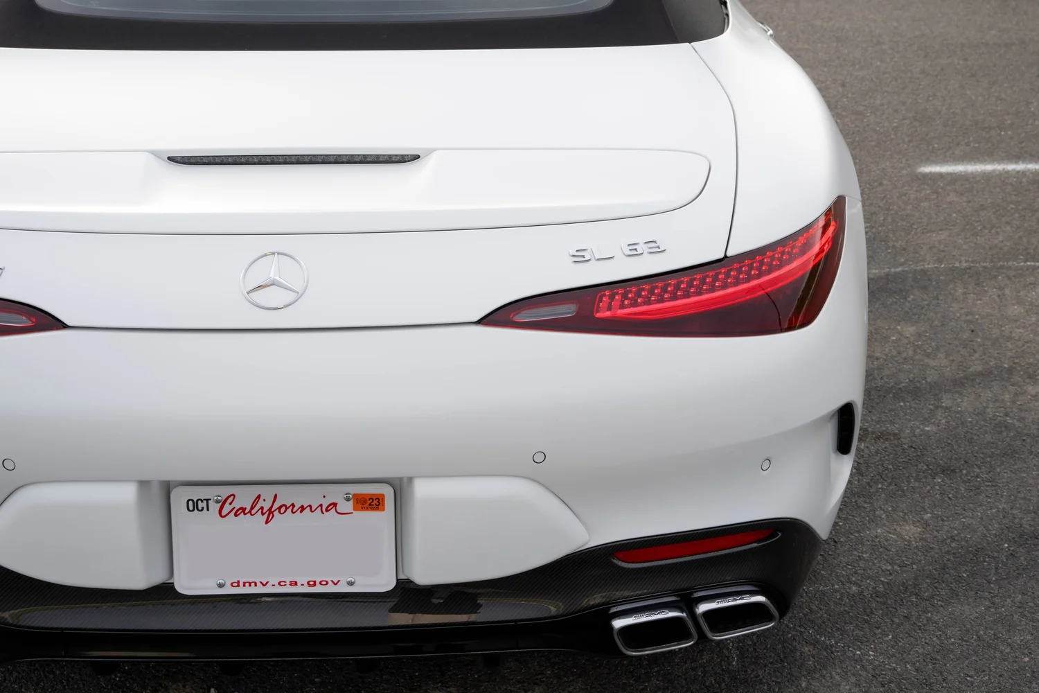 Mercedes-AMG SL 63 after Matte PPF, Window Tint and Ceramic Coating, rear bumper and taillight detail