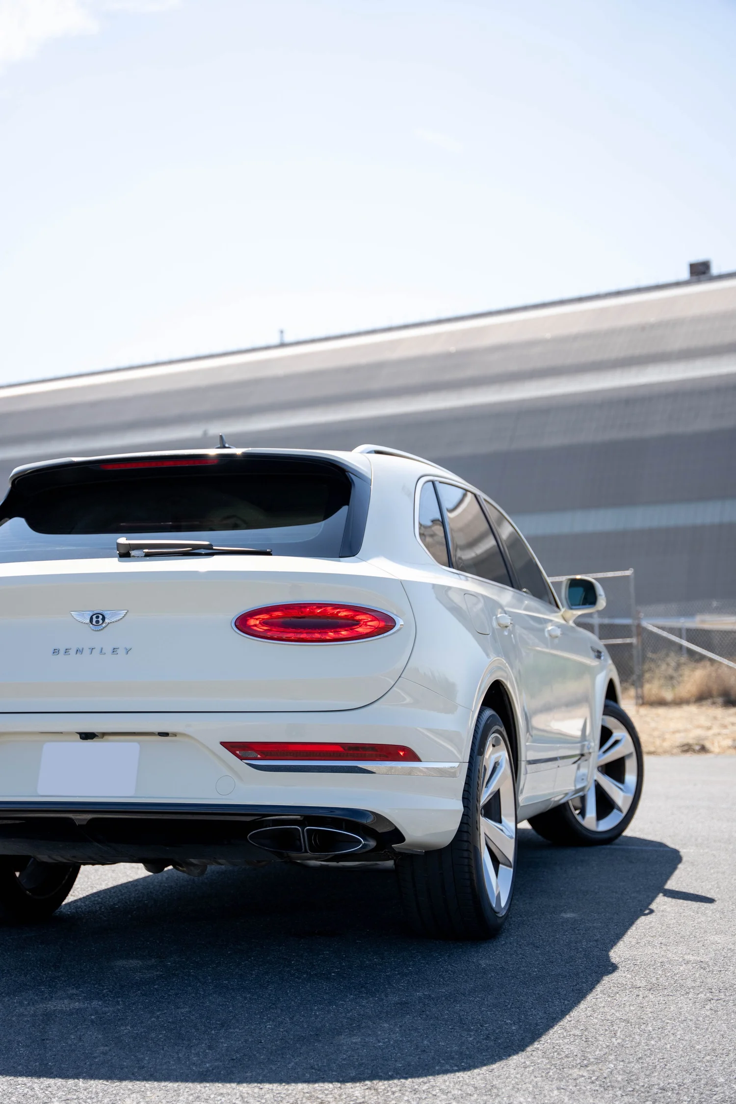 Bentley Bentayga after Paint Protection Film (PPF), Window Tint and Ceramic Coating, low-angle rear view